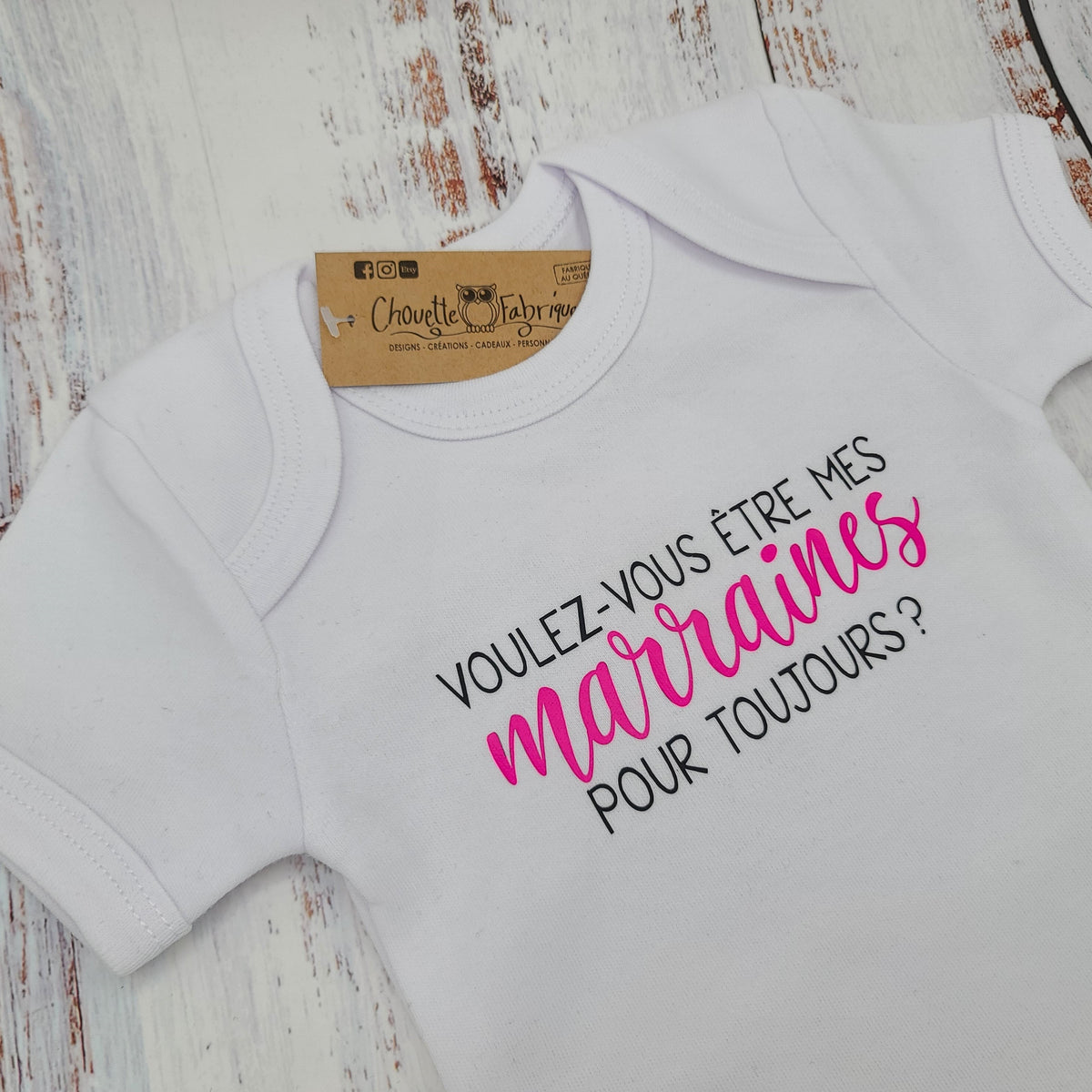 Cache-couche pour bébé - Annonce Parrain/Marraine - Voulez-vous être mes marraines pour toujours ?