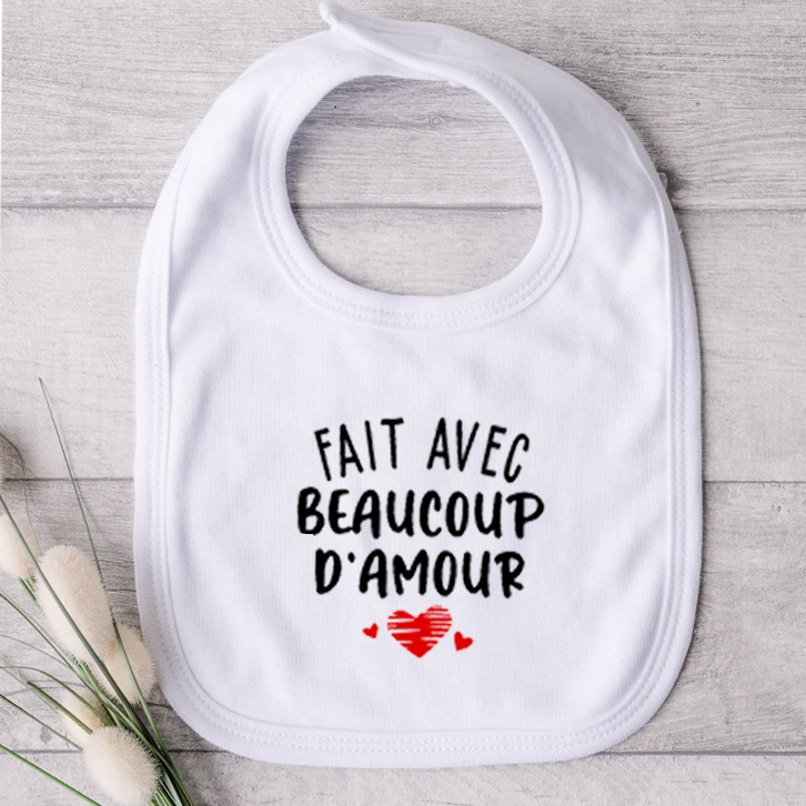 Bavoir pour bébé - Fait avec beaucoup d'amour (v3)