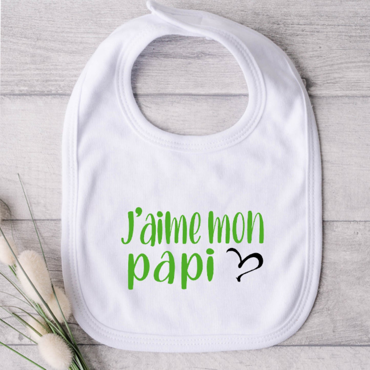 Bavoir pour bébé - PAPI - J'aime mon papi (v2512)