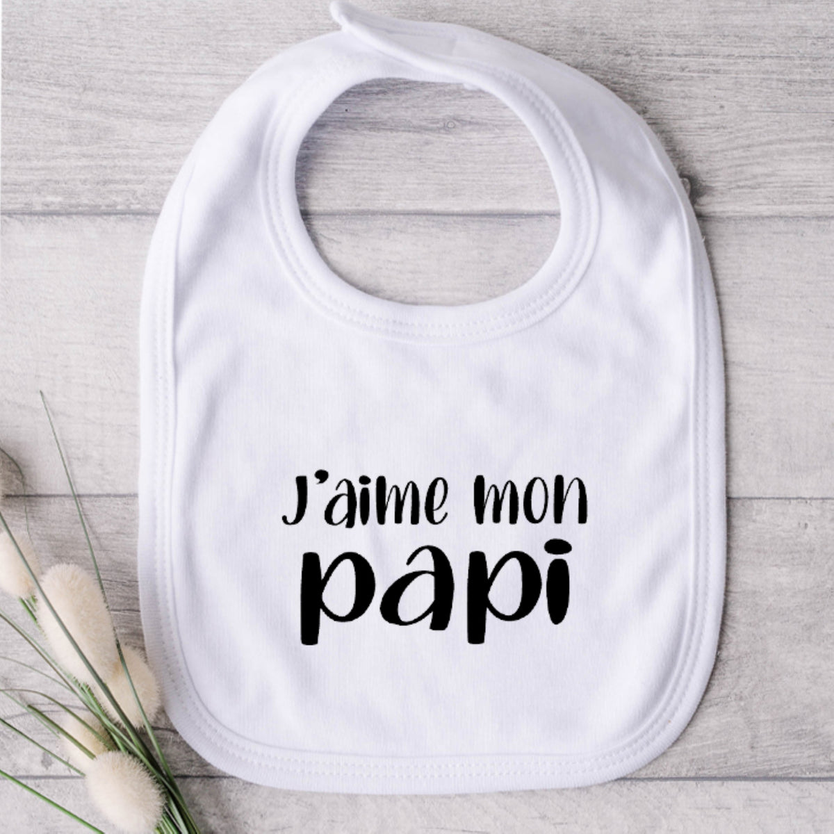 Bavoir pour bébé - PAPI - J'aime mon papi (v2513)