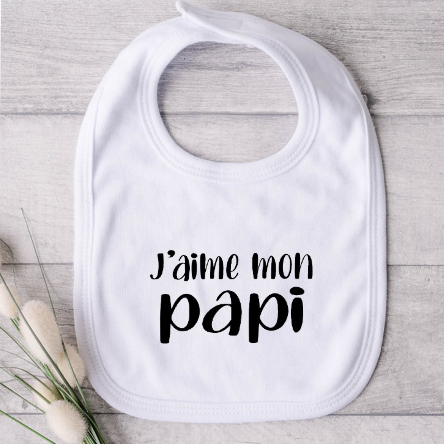 Bavoir pour bébé - PAPI - J'aime mon papi (v2513)