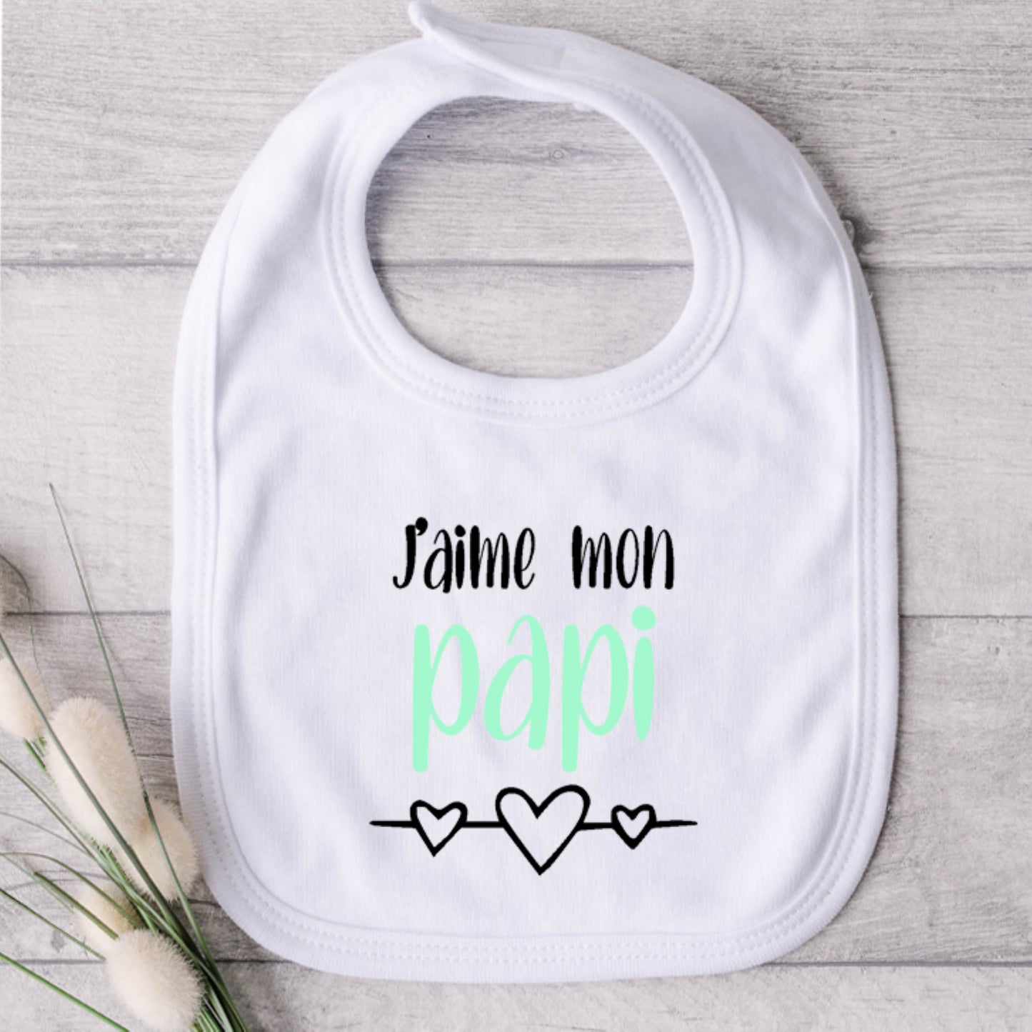 Bavoir pour bébé - PAPI - J'aime mon papi (v2514)