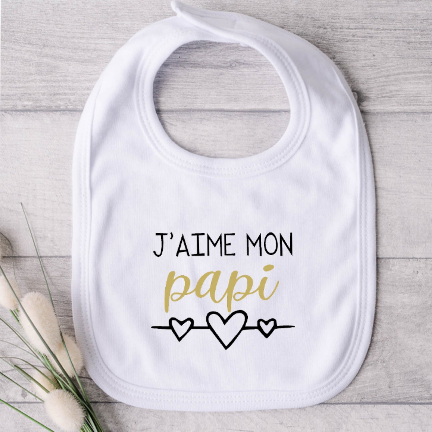 Bavoir pour bébé - PAPI - J'aime mon papi (v2515)