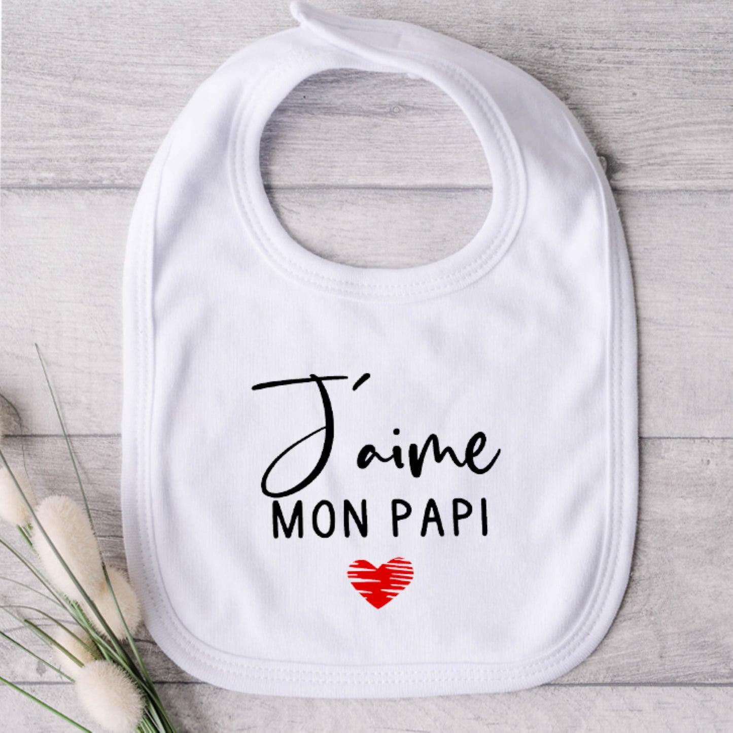 Bavoir pour bébé - PAPI - J'aime mon papi (v2516)