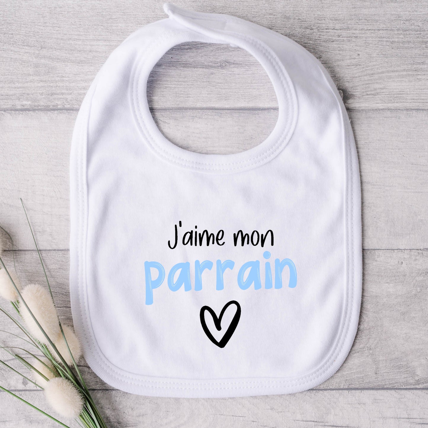 Bavoir pour bébé - PARRAIN - J'aime mon parrain (v2511)