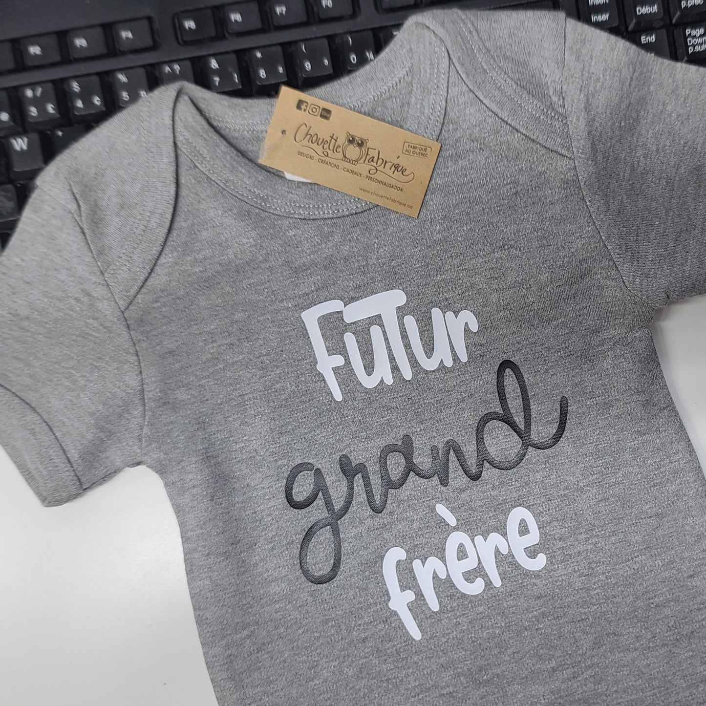 Cache-couche pour bébé - Annonce Grossesse/Naissance - Futur grand frère (Modèle 1)