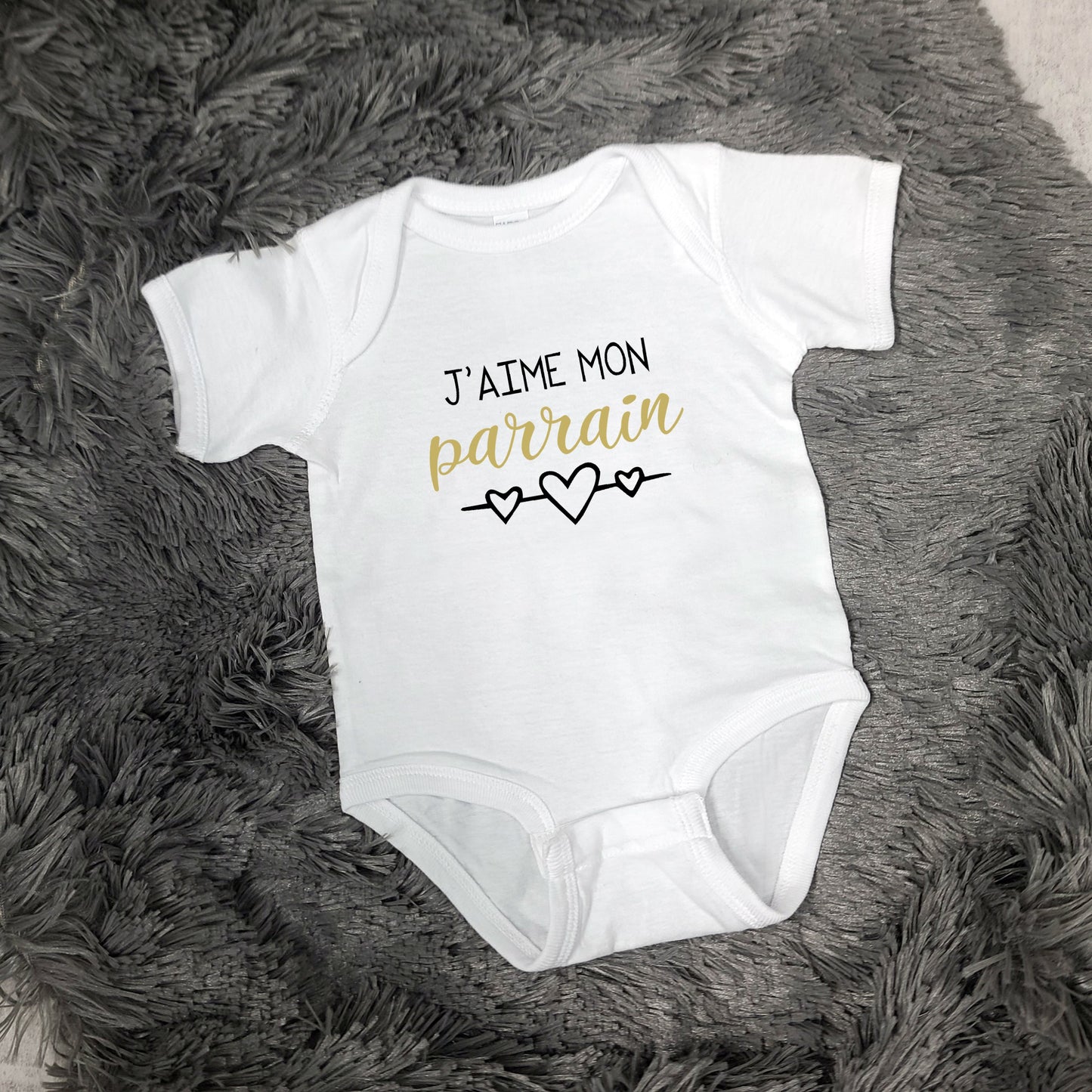 Cache-couche pour bébé - Annonce Parrain/Marraine - J'aime mon parrain (v2514)