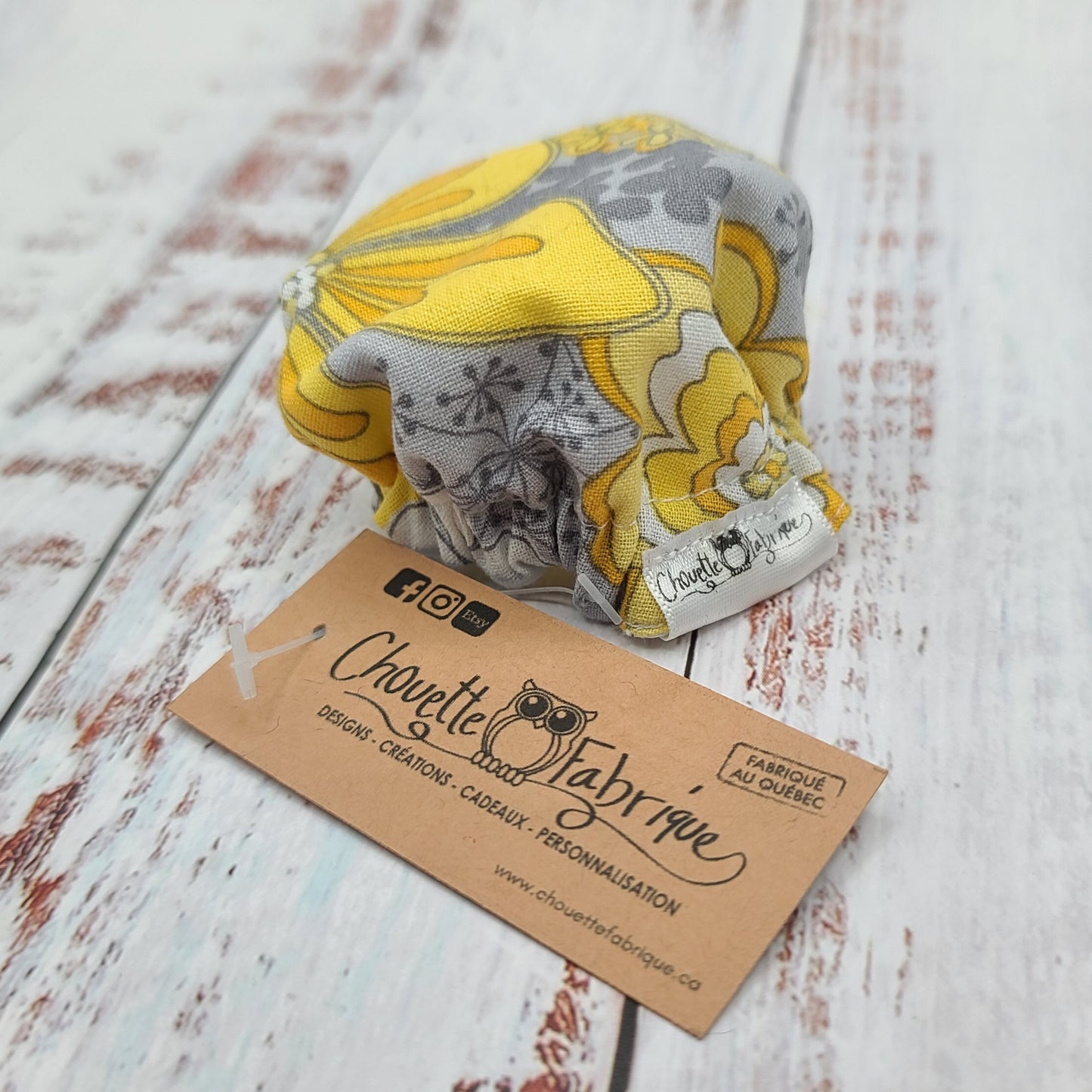 Couvre-Légumes Réutilisables - Remplace pellicule de plastique – Fleurs jaunes et grises