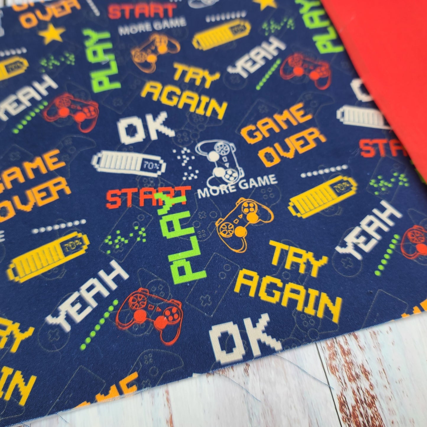 Napperon personnalise (Couleur d'impression au choix) - Gamer - Jeux vidéos - Game over - Pochette rouge