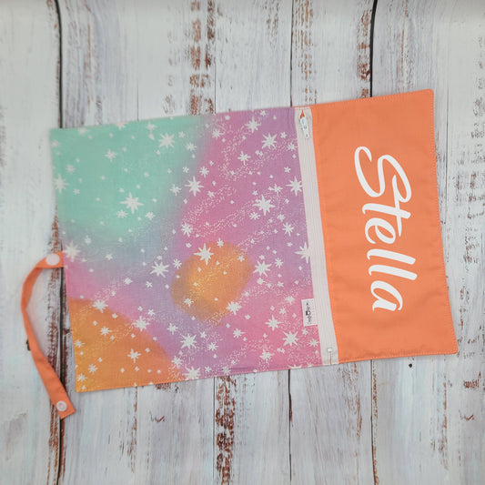 Napperon personnalise (Couleur d'impression au choix) - Étincelles - Pastel - Pochette corail