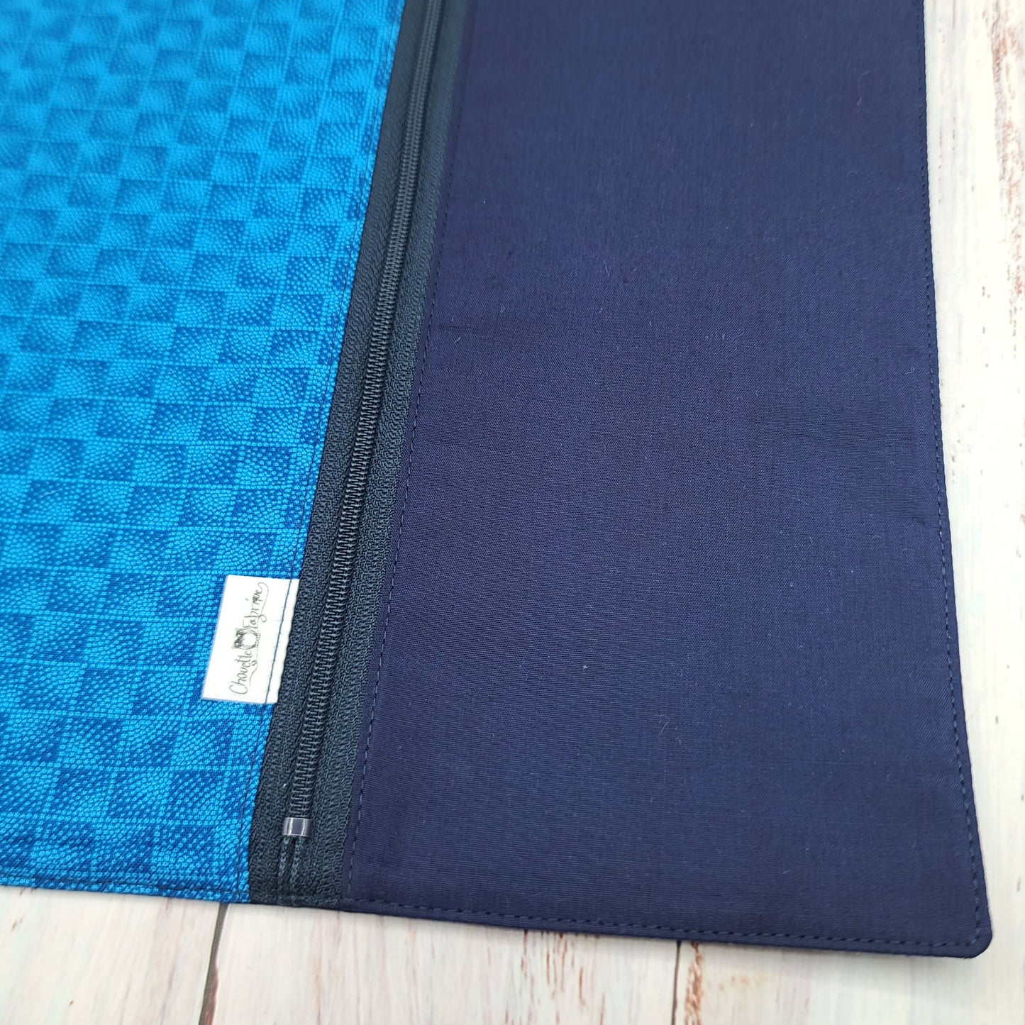 Napperon personnalise (Couleur d'impression au choix) - Motifs tons de bleus - Pochette marine