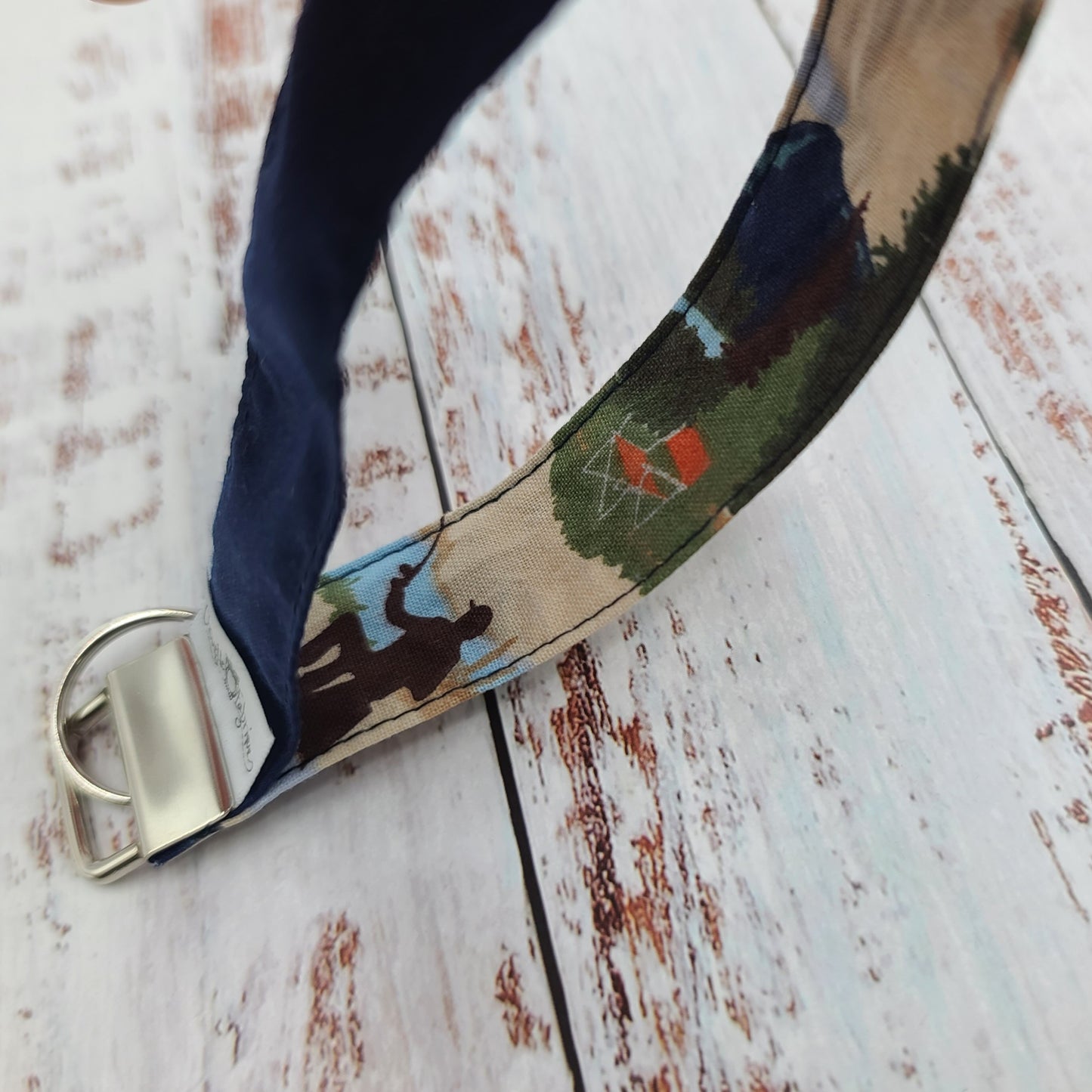 Porte-clé - PERSONNALISÉ - Dragonne - Poignet - Camping & Pêche en nature - Bande marine