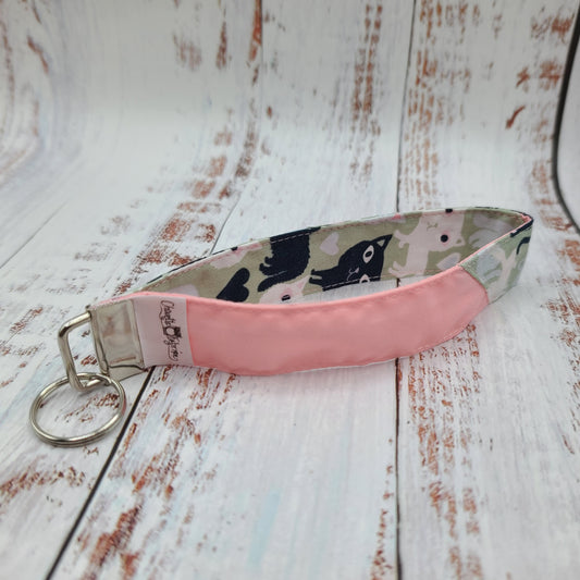 Porte-clé - PERSONNALISÉ - Dragonne - Poignet - Chats - Bande rose pâle