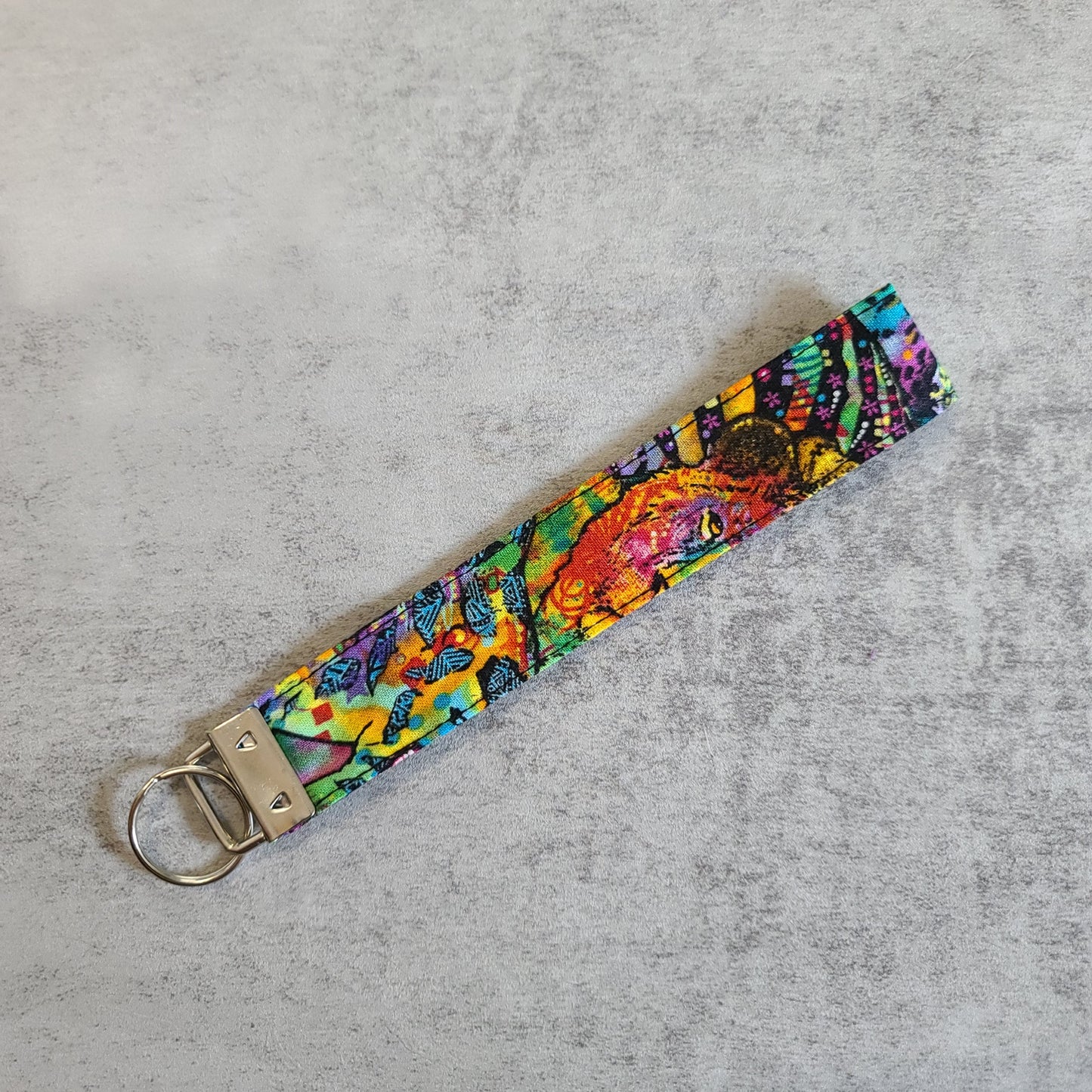Porte-clé - PERSONNALISÉ - Dragonne - Poignet - Animaux - Lions - Bande noire