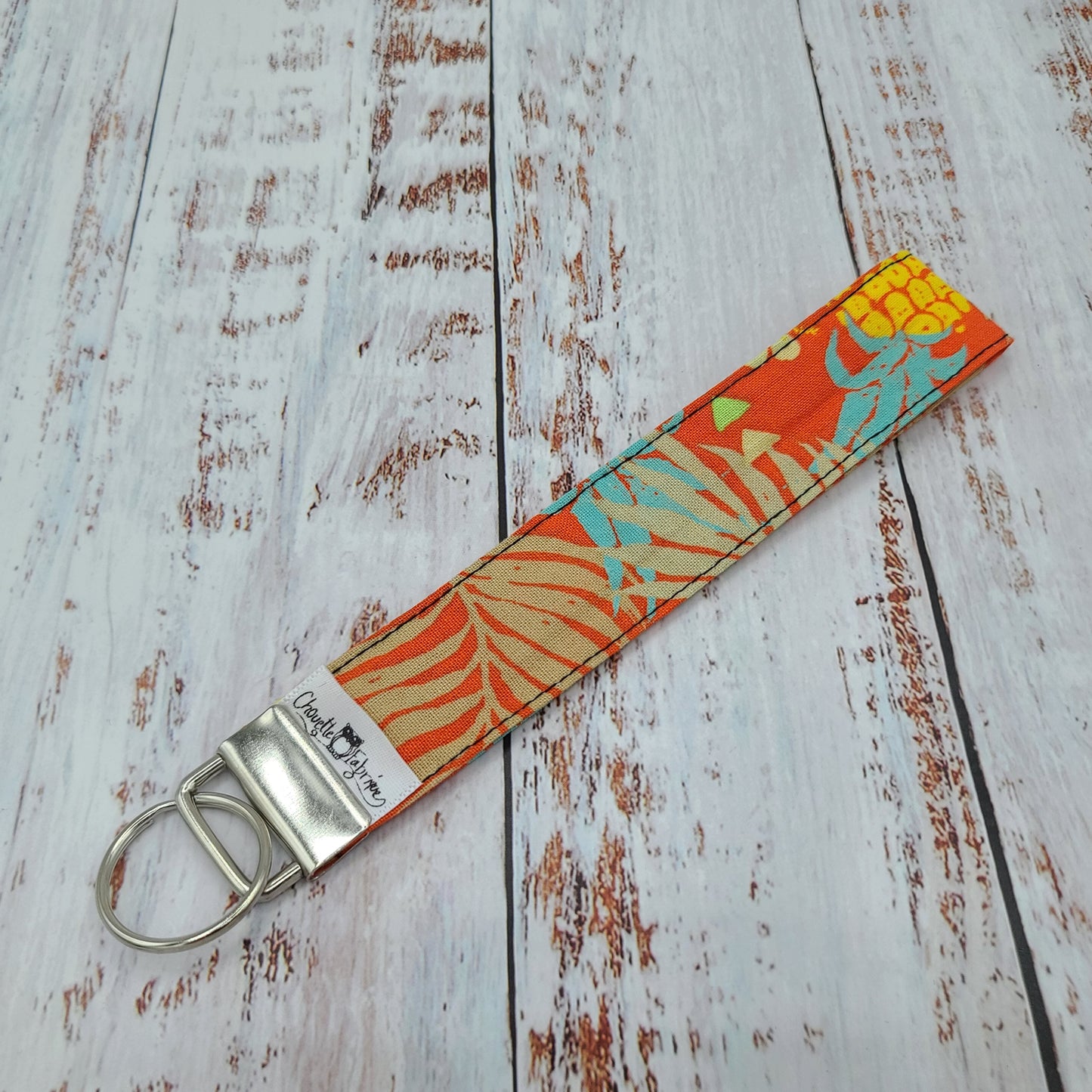 Porte-clé - PERSONNALISÉ- Dragonne - Poignet - Ananas - Pas de bande unie