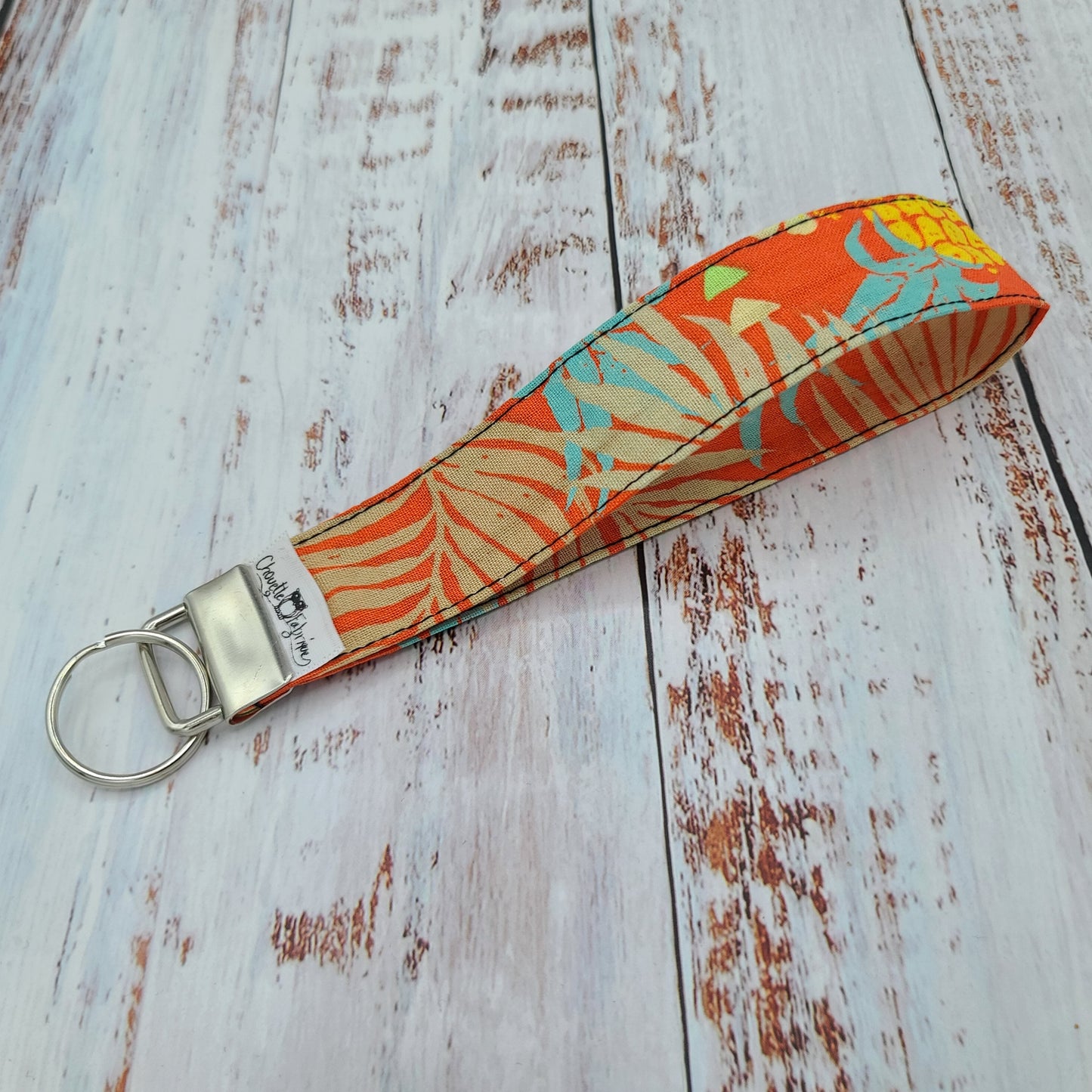 Porte-clé - PERSONNALISÉ- Dragonne - Poignet - Ananas - Pas de bande unie