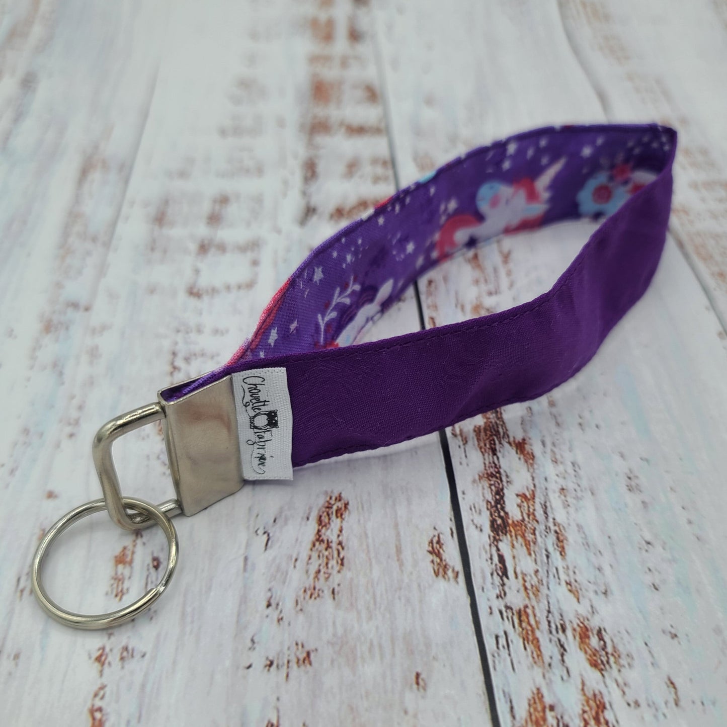 Porte-clé - PERSONNALISÉ - Dragonne - Poignet - Licornes - Violet