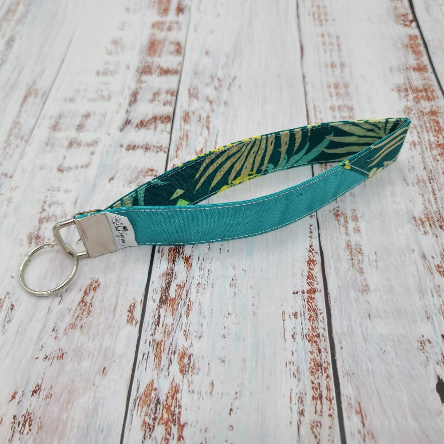 Porte-clé - PERSONNALISÉ - Dragonne - Poignet - Ananas teal - Bande turquoise