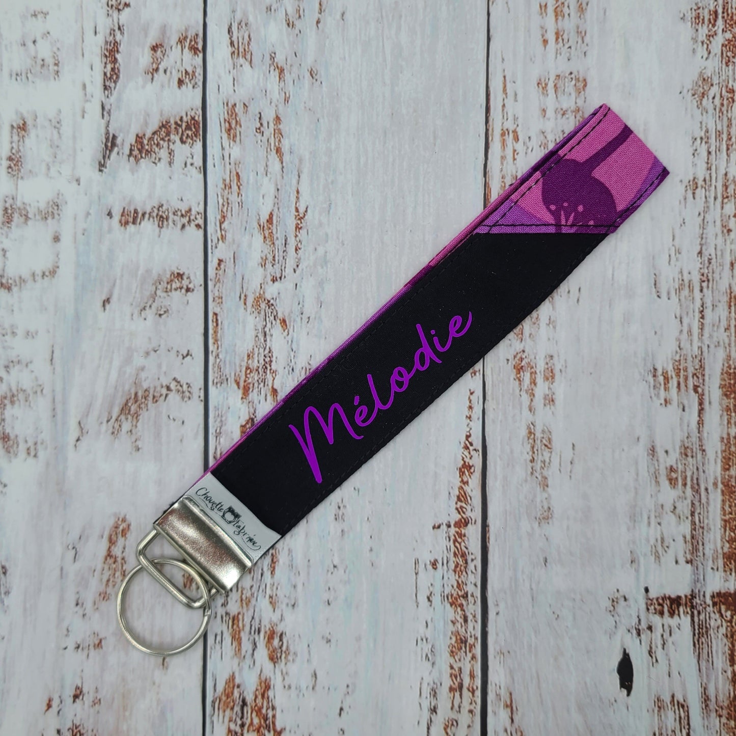Porte-clé - PERSONNALISÉ - Dragonne - Poignet - Chameaux - Bande noire