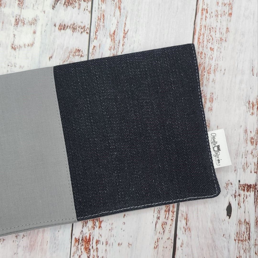 Protège-carnet de santé - Vaccination - Personnalisé - UNI - Gris et Denim