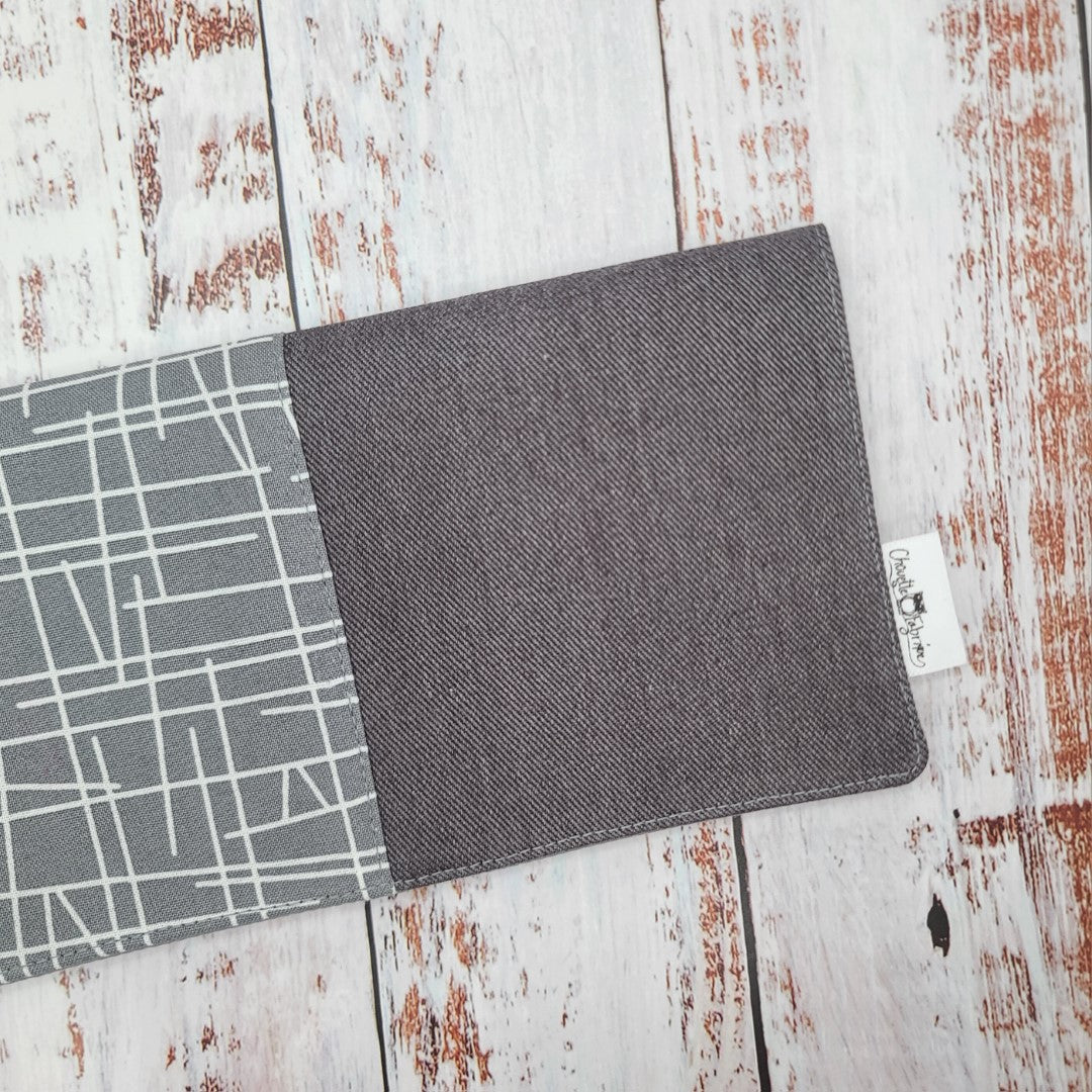 Protège-carnet de santé - Vaccination - Personnalisé - Bâtonnets/Sticks - Denim Gris