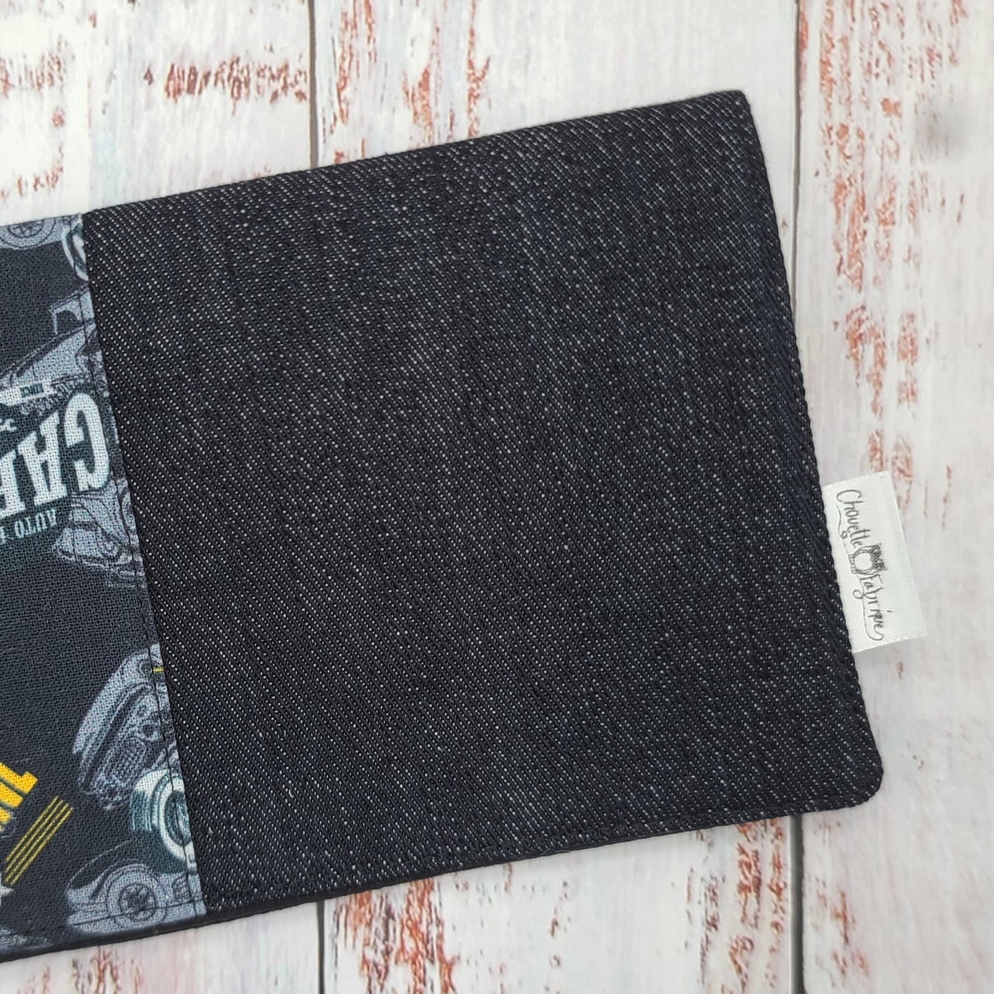 Protège-carnet de santé - Vaccination - Personnalisé - Véhicules - Hot-Rod Noir/Gris/Moutarde