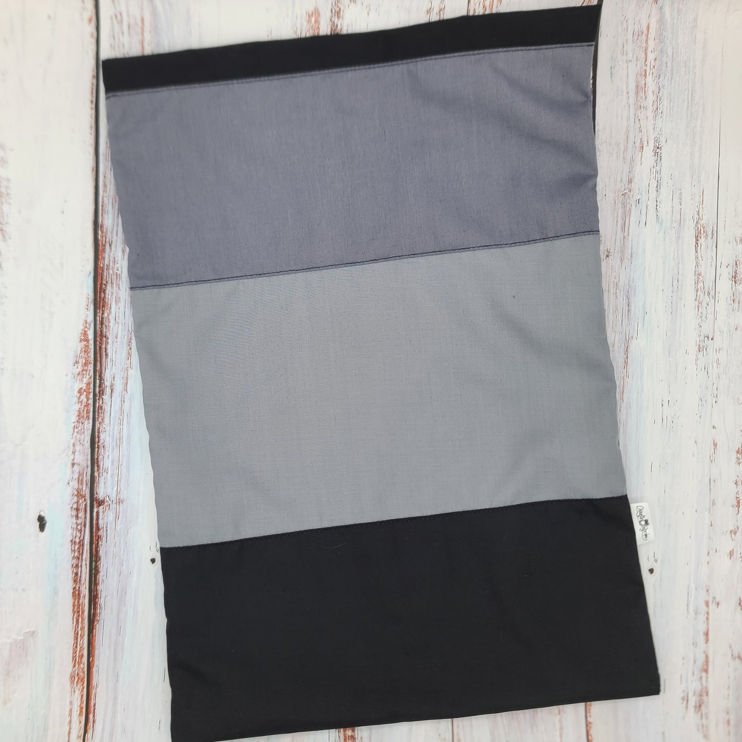 Sac de sport ou à souliers - Personnalisé - Gris et noir - Uni