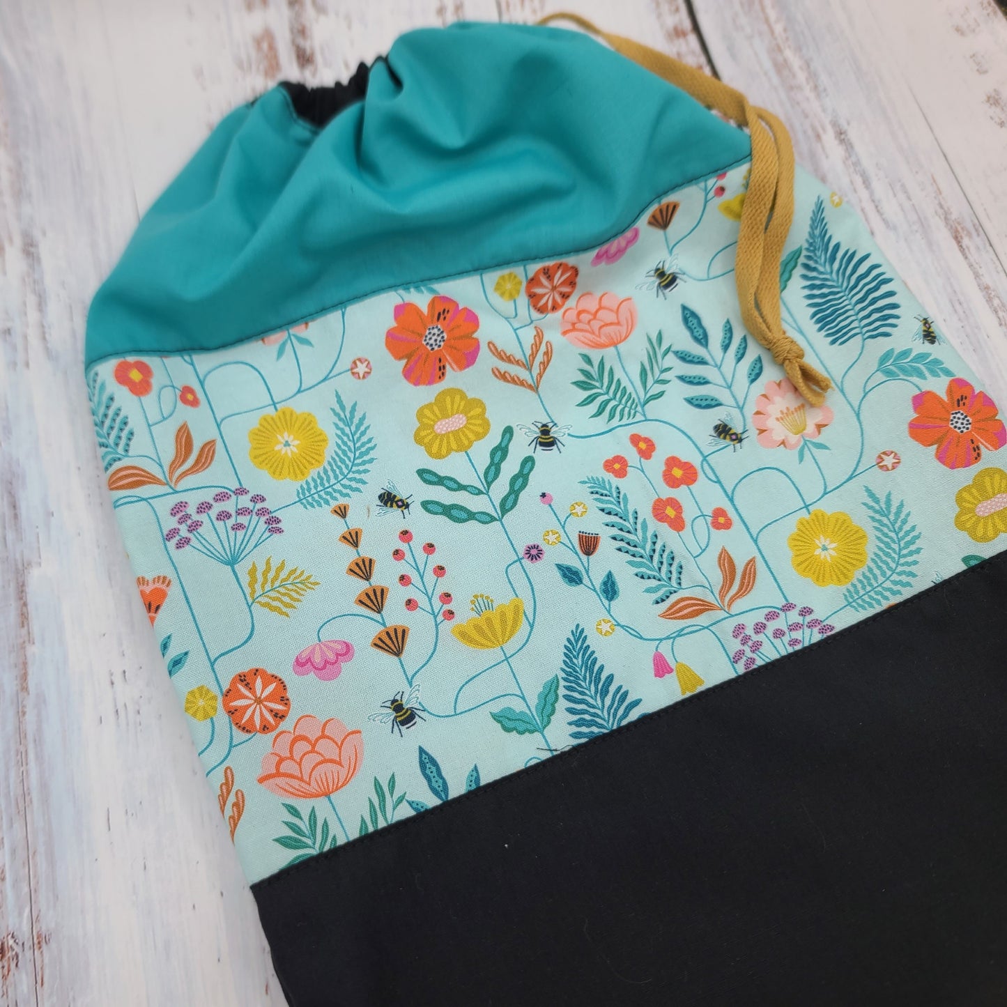 Sac de sport ou à souliers - Personnalisé - Fleurs - Fleurs sur tiges & Abeilles