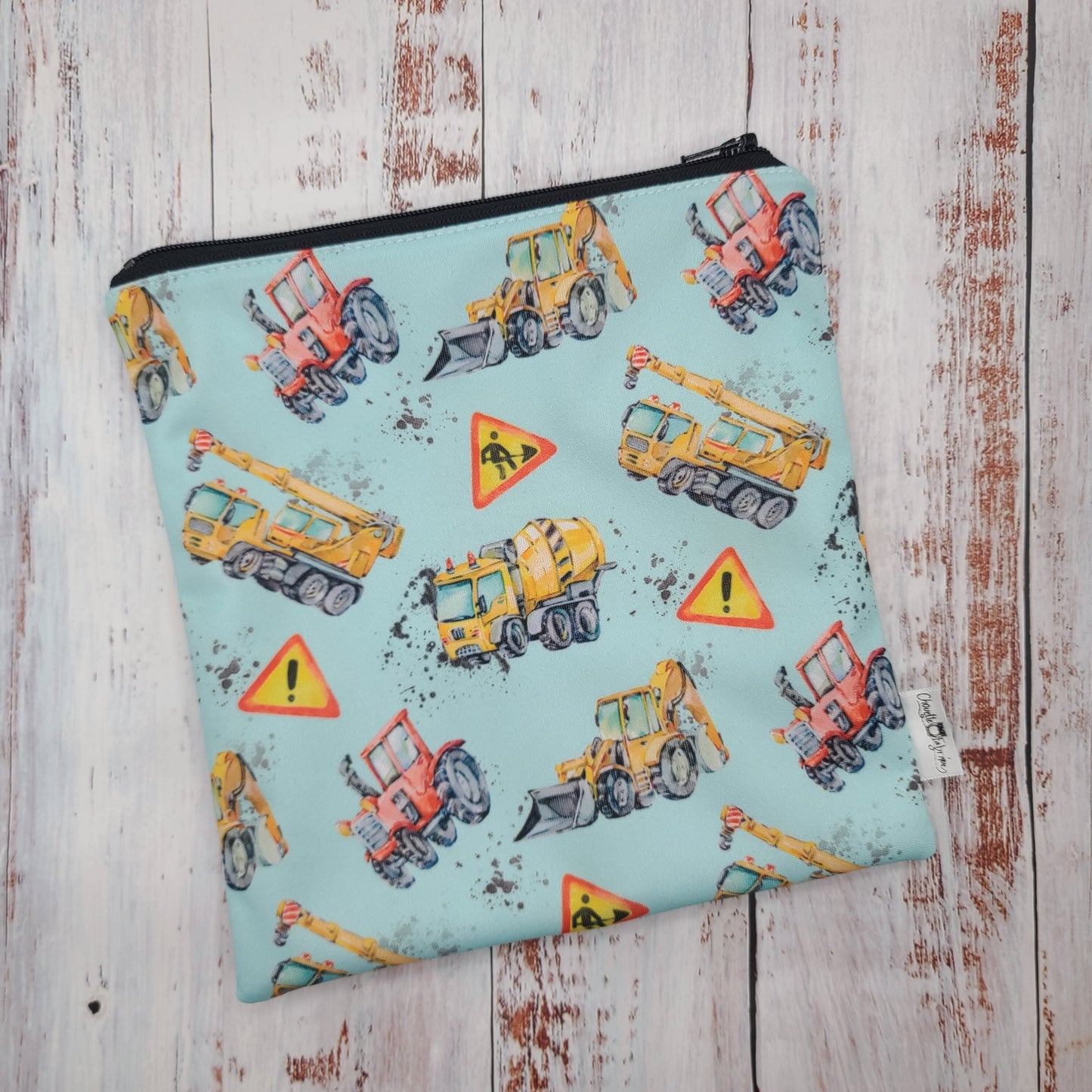 Sac réutilisable pour collation ou sandwich – Véhicules - Camions & Dompeurs / Bleu ciel