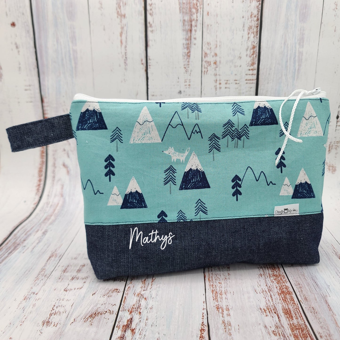 Trousse de voyage - Sac à cosmétiques/maquillage - Étui à crayons - Montagnes & Loups