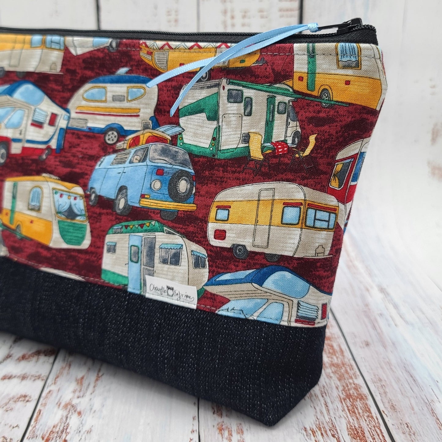 Trousse de voyage - Sac à cosmétiques/maquillage - Étui à crayons - Roulottes "Vintage"