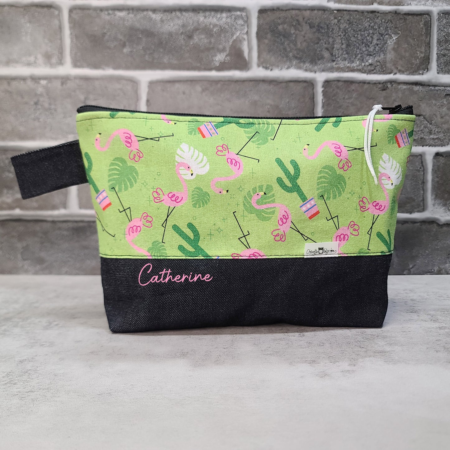 Trousse de voyage - Sac à cosmétiques/maquillage - Étui à crayons - Flamants roses & Cactus
