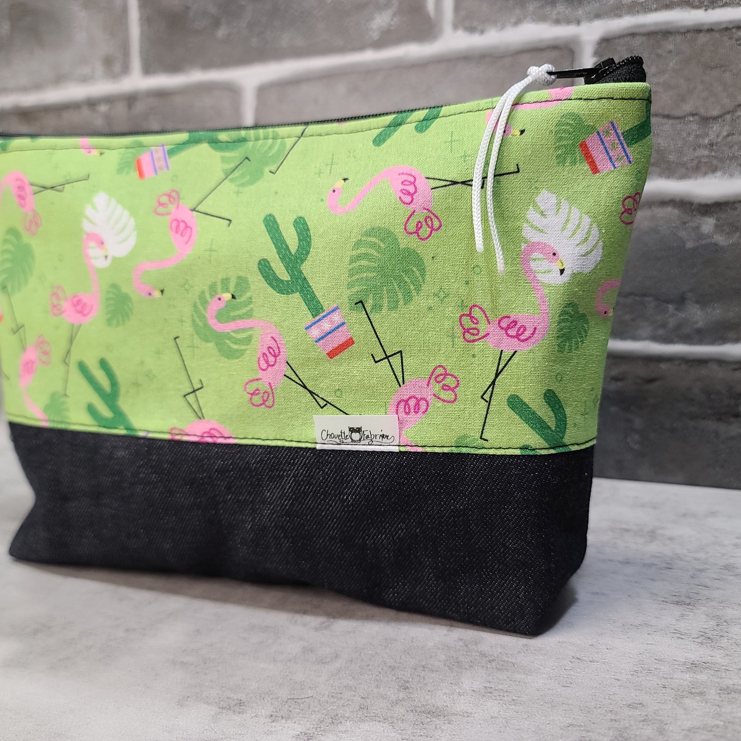 Trousse de voyage - Sac à cosmétiques/maquillage - Étui à crayons - Flamants roses & Cactus