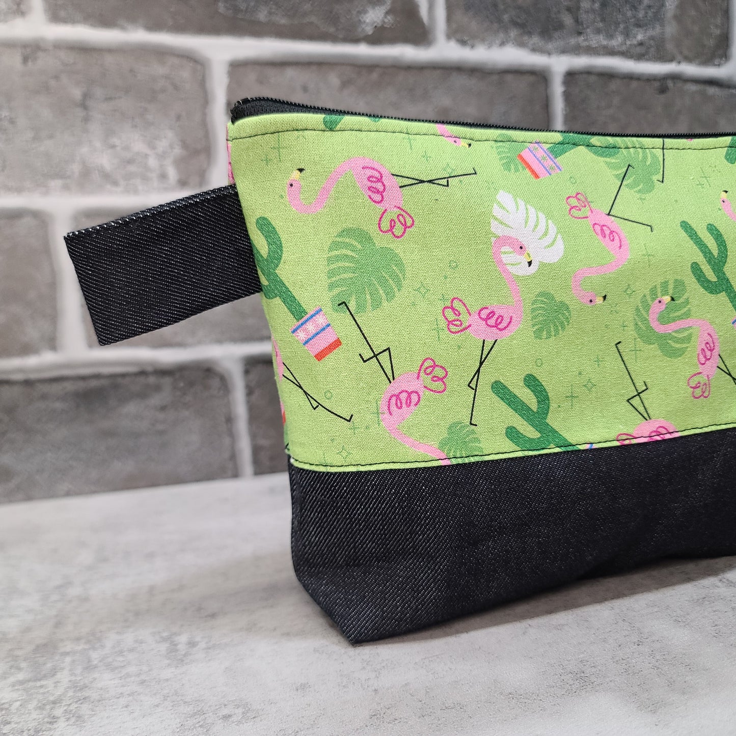Trousse de voyage - Sac à cosmétiques/maquillage - Étui à crayons - Flamants roses & Cactus