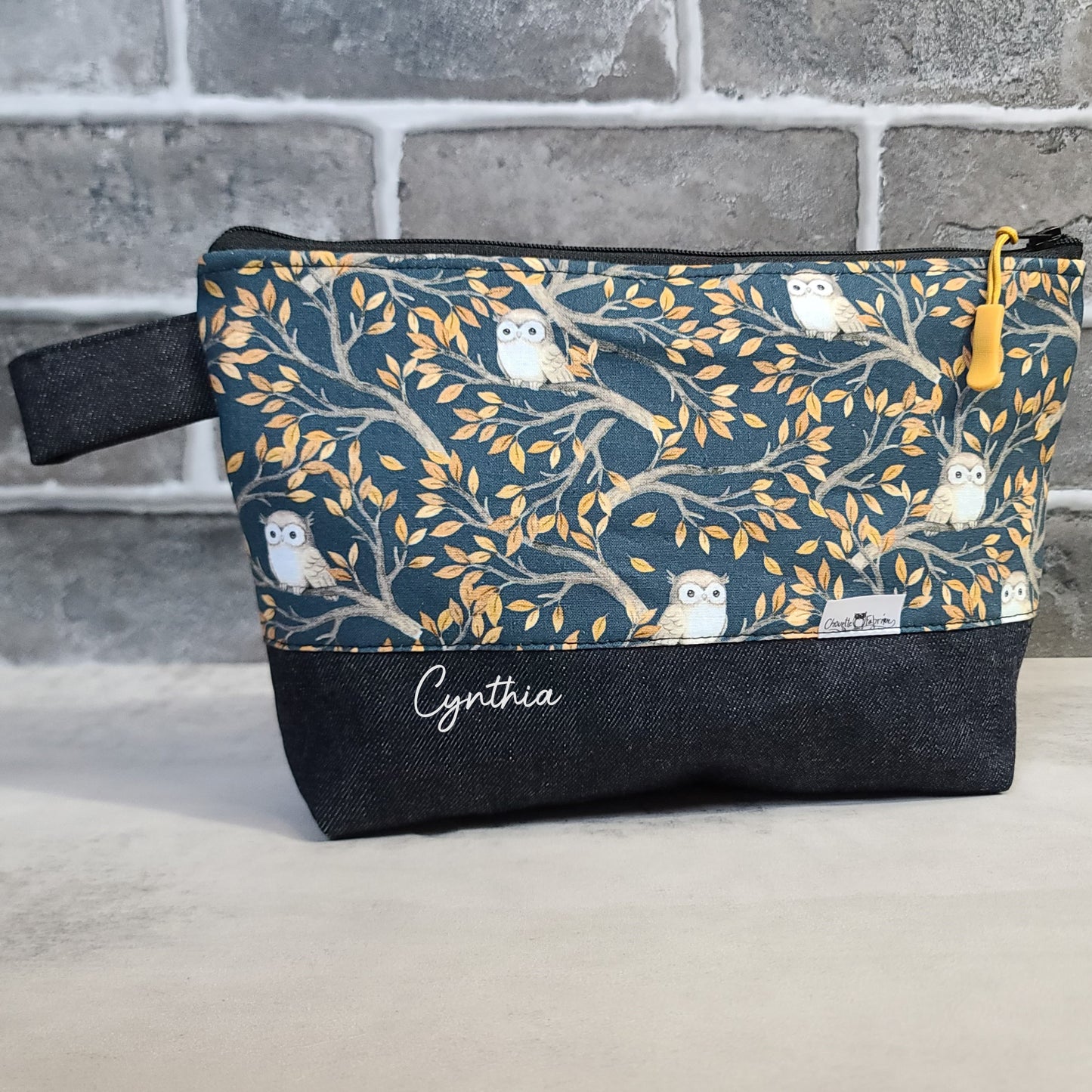 Trousse de voyage - Sac à cosmétiques/maquillage - Étui à crayons - Hiboux sur branches