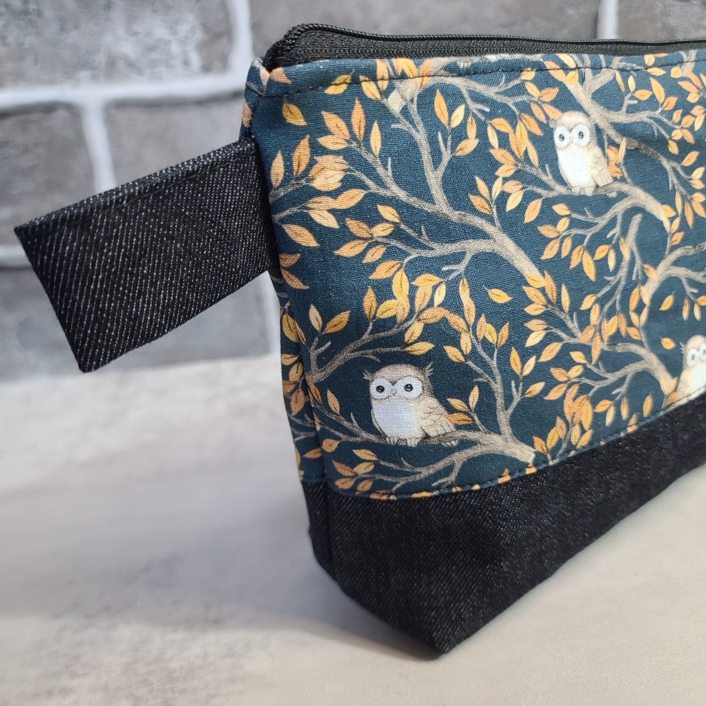 Trousse de voyage - Sac à cosmétiques/maquillage - Étui à crayons - Hiboux sur branches