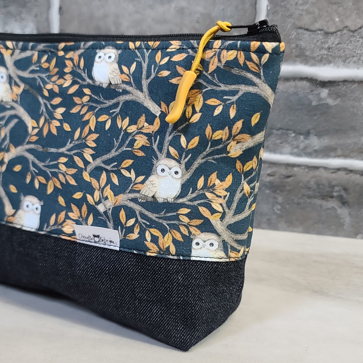 Trousse de voyage - Sac à cosmétiques/maquillage - Étui à crayons - Hiboux sur branches