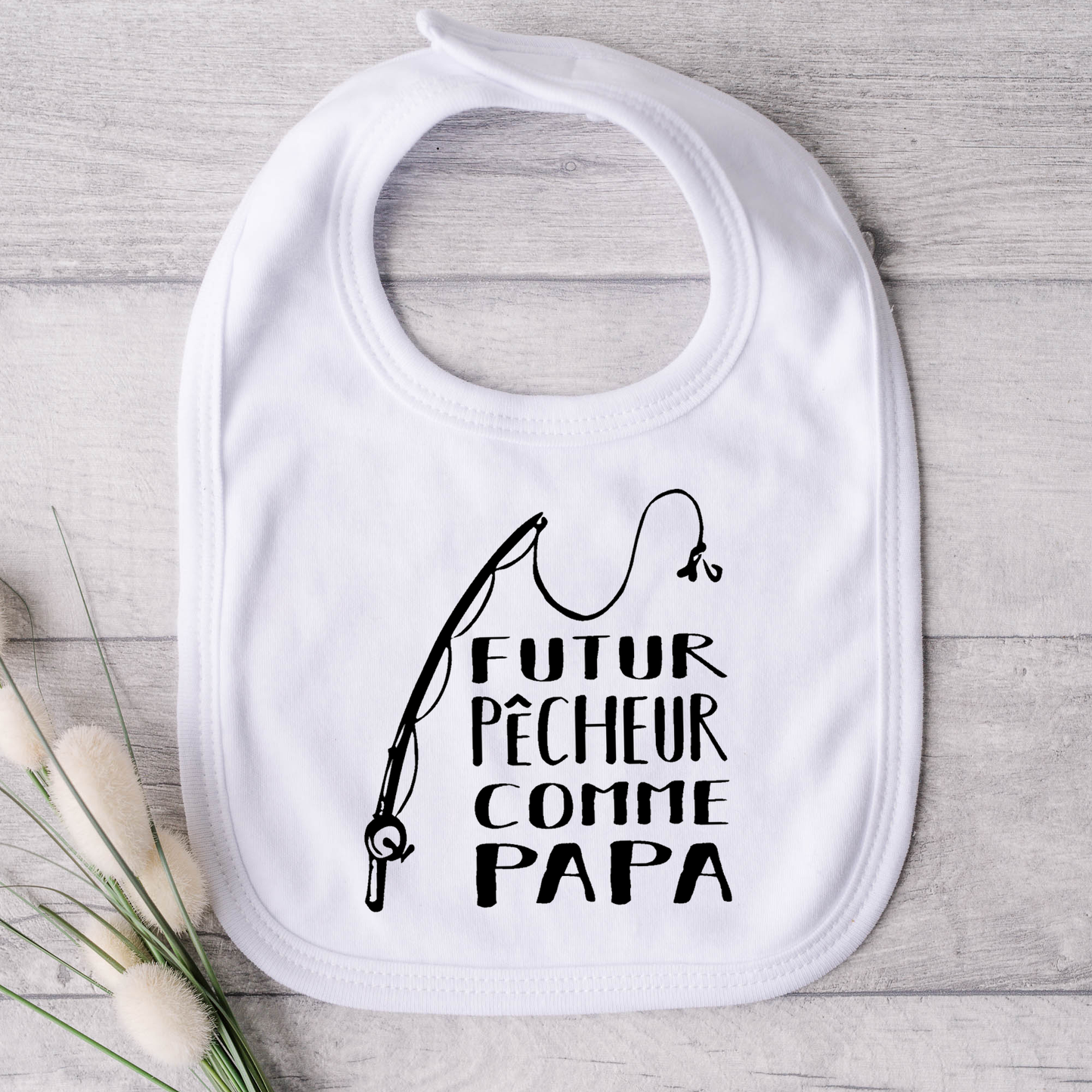 Bavoir pour bébé - Futur pêcheur comme papa