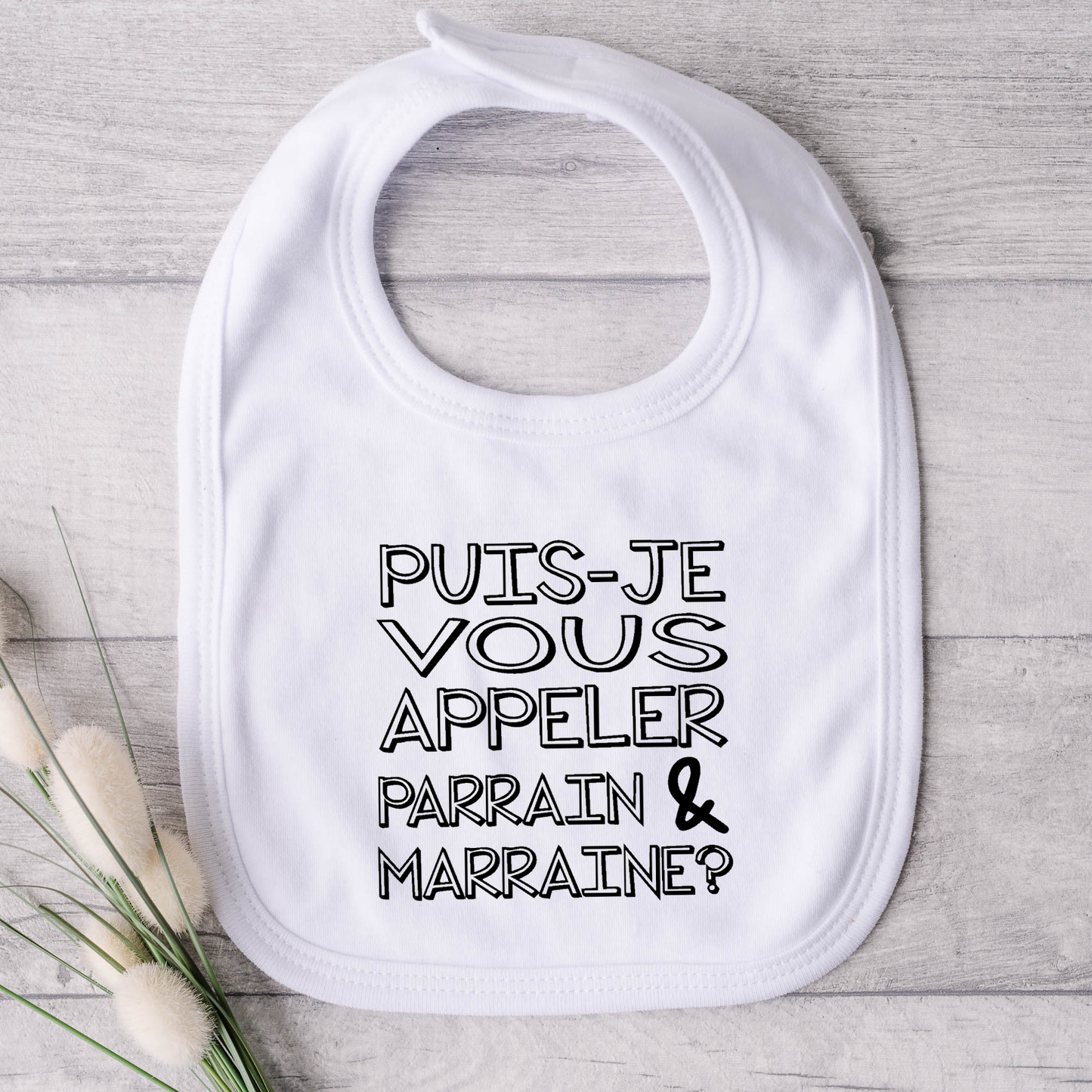 Bavoir pour bébé - Puis-je vous appeler parrain & marraine ?