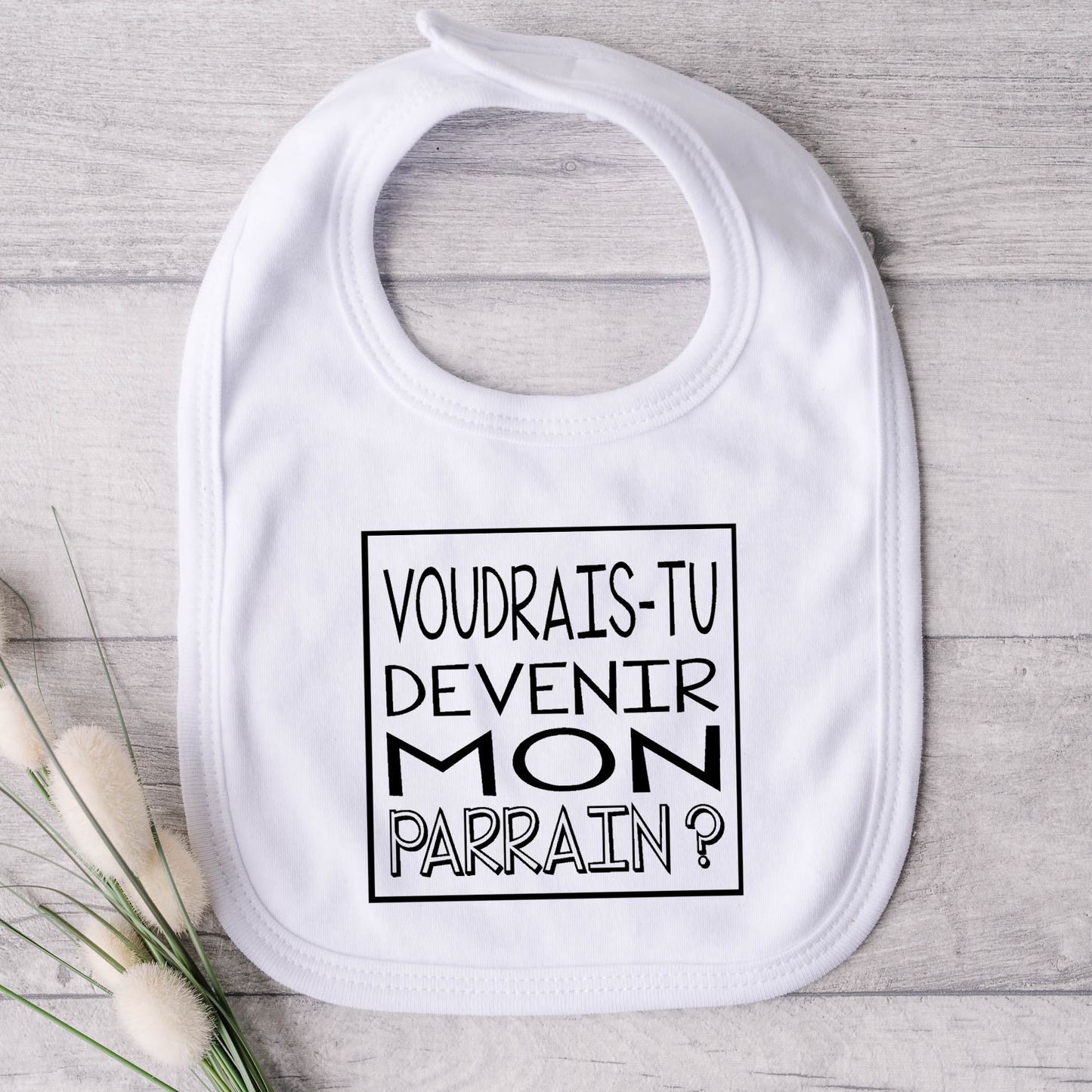 Bavoir pour bébé - Voudrais-tu devenir mon parrain ?