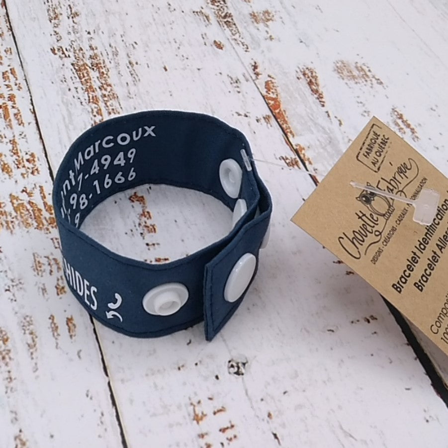 Bracelet ID / Allergies - Identification - Nom et Téléphone - Enfants - Contact en cas d'urgence