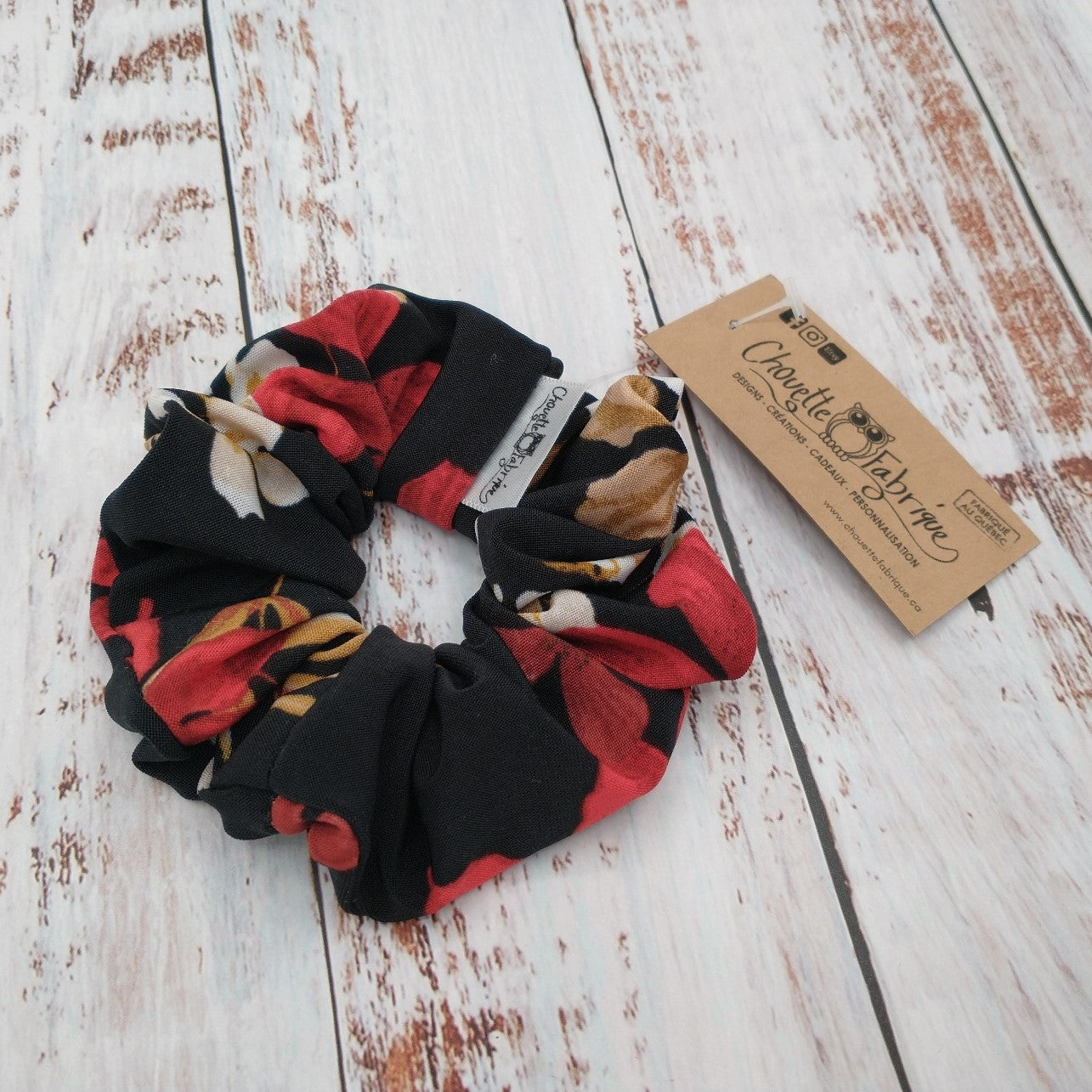 Gros Chouchou - Fleurs - Noir et rouge