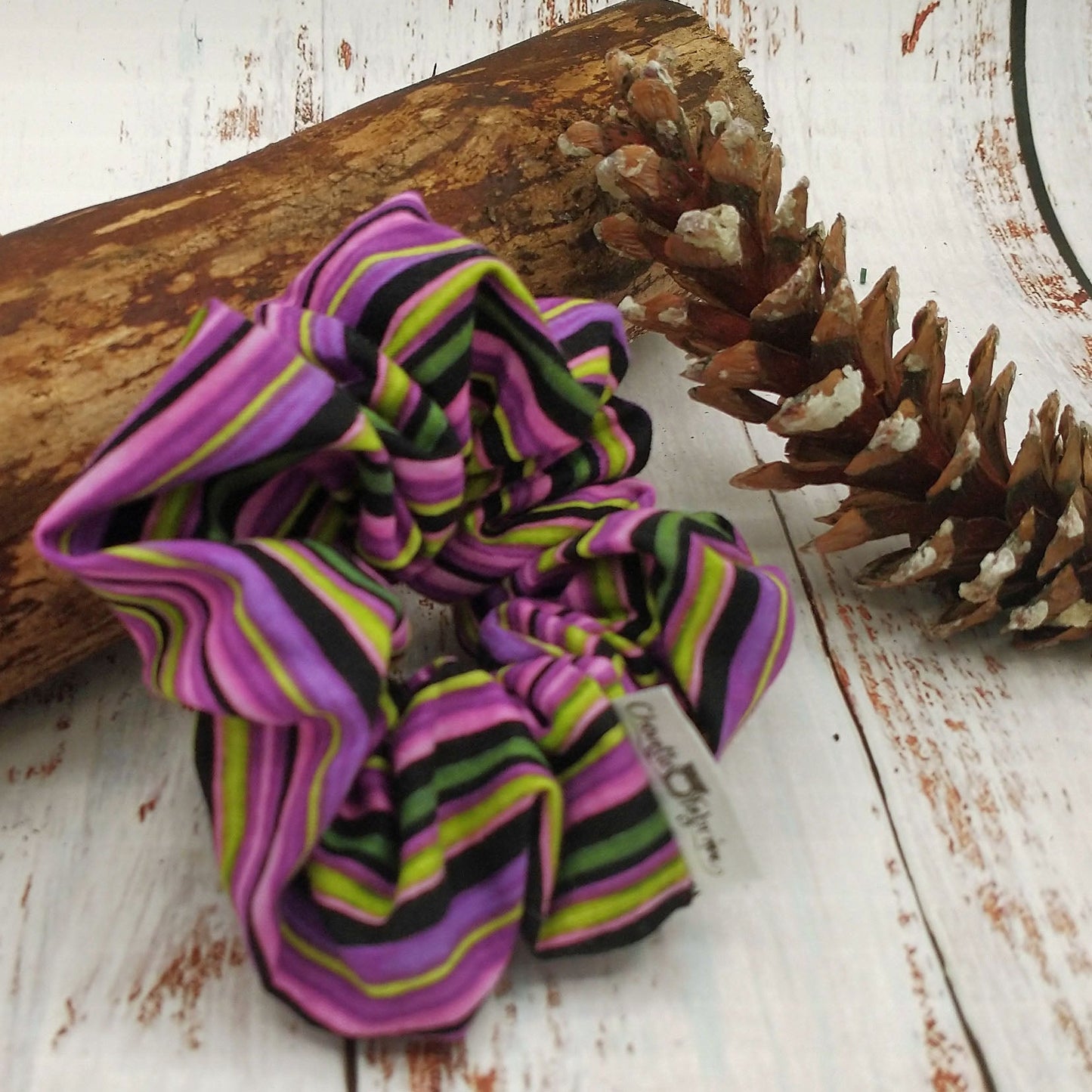 Gros Chouchou - Lignes verticales - Violet et lime