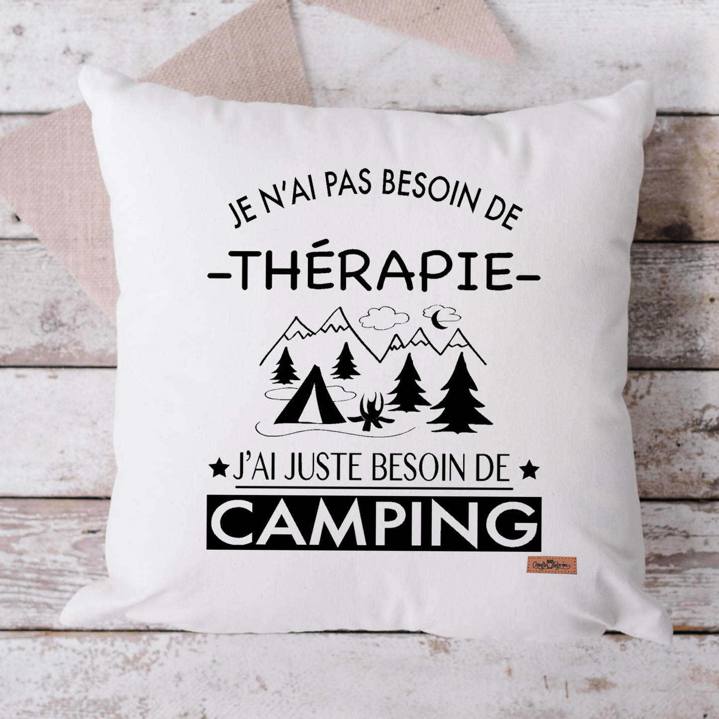 Coussin - Carré - Blanc - BESOIN DE CAMPING