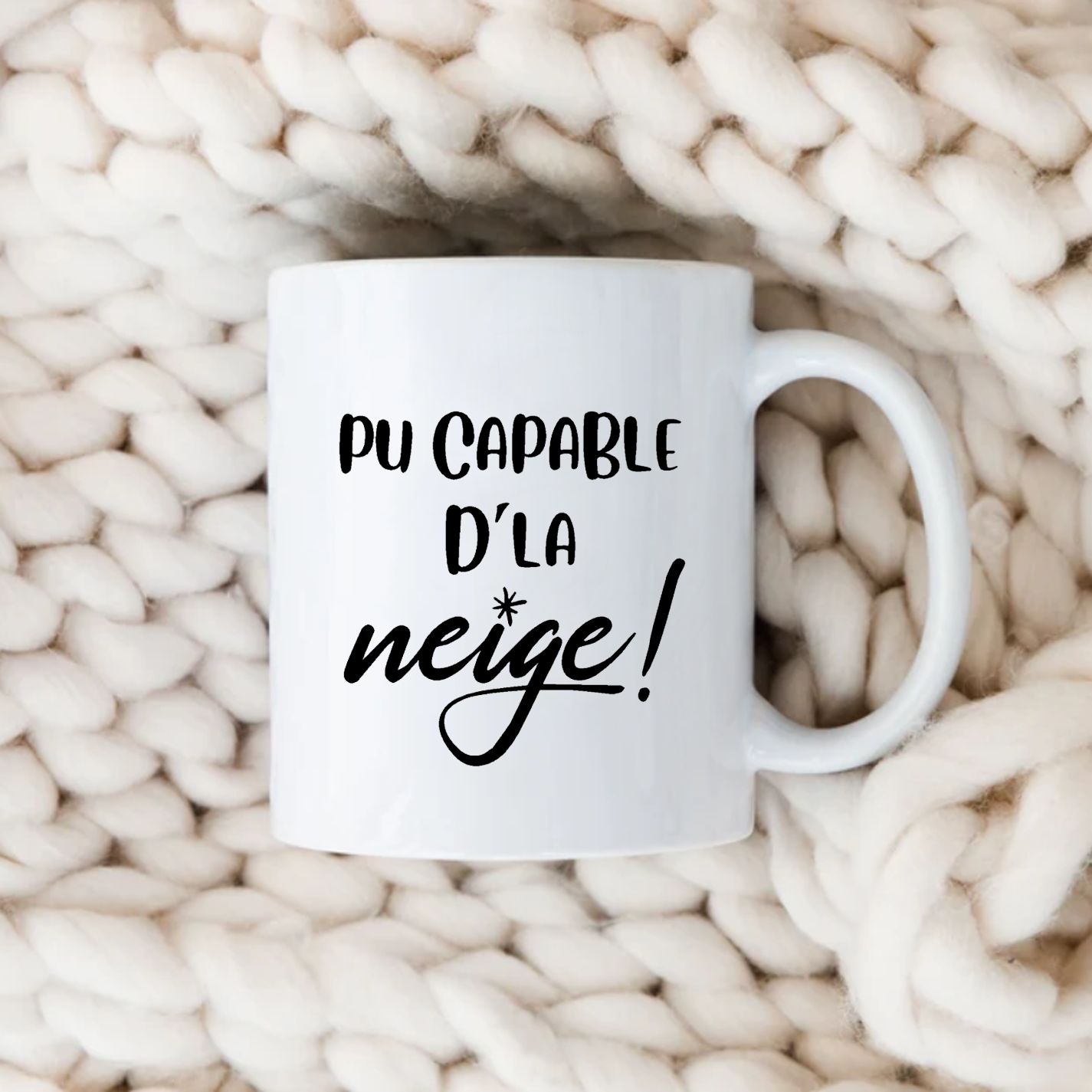 Décalque de vinyle - Pu capable d'la neige !