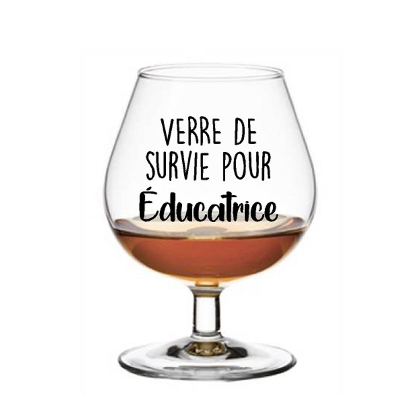 Décalque de vinyle - Verre de survie pour... Enseignante, enseignant, éducatrice ou éducateur