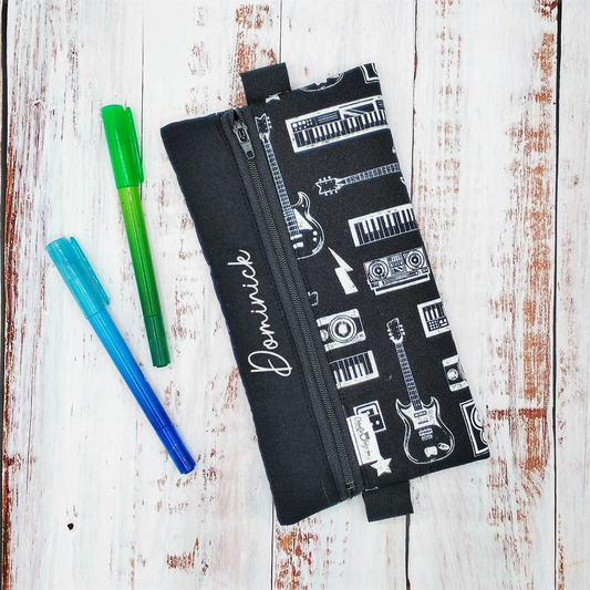 Étuis à crayons à élastique marque-page - Signet - Pour agenda, livres, etc. - Musique/Instruments