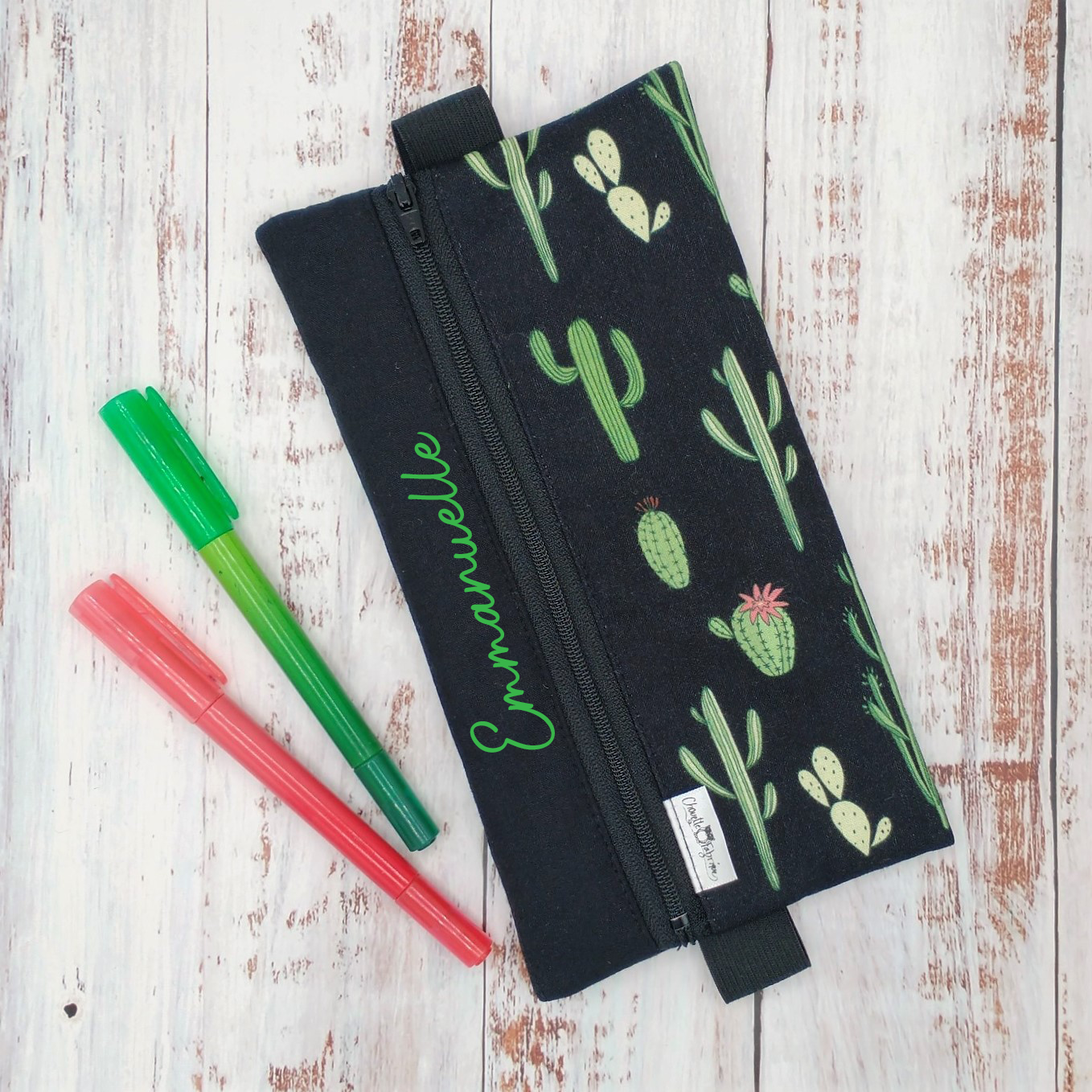 Étuis à crayons à élastique marque-page - Signet - Pour agenda, livres, etc. - Cactus