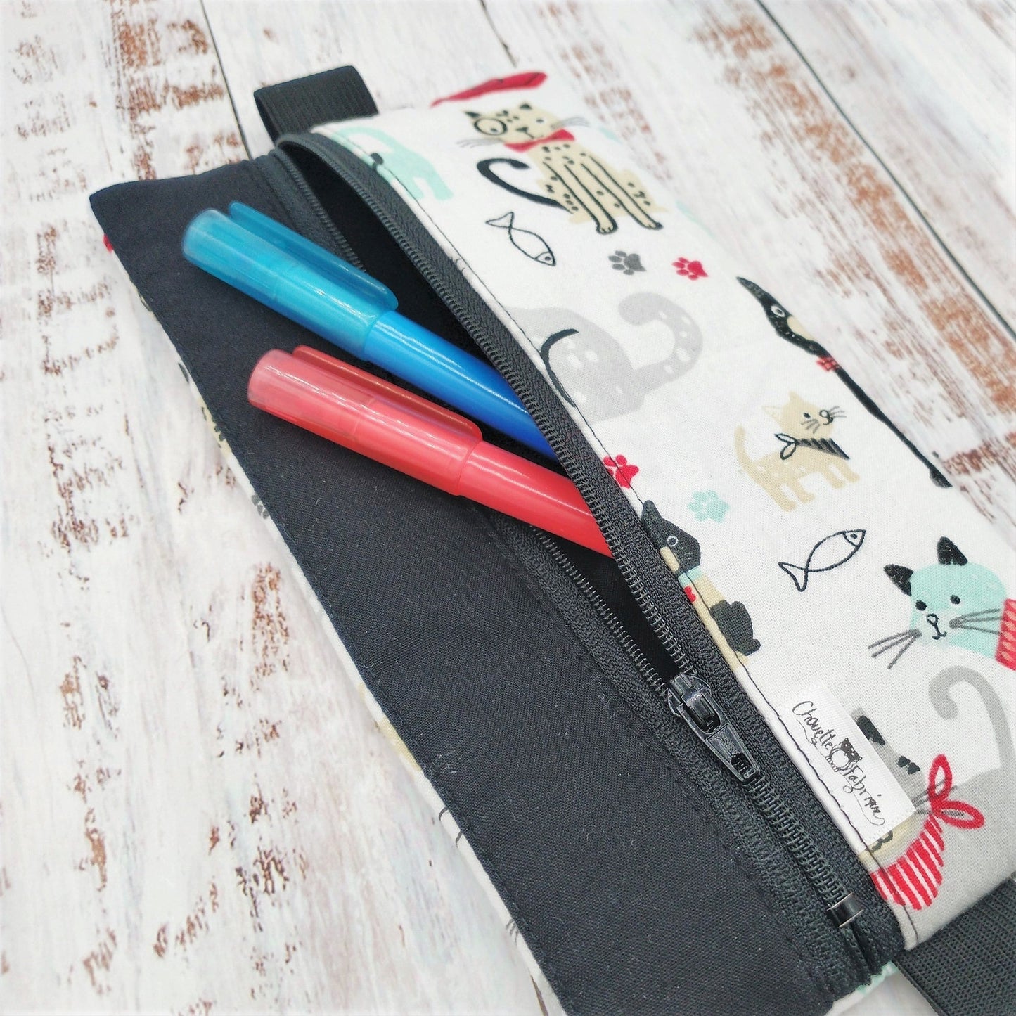 Étuis à crayons à élastique marque-page - Signet - Pour agenda, livres, etc. - Chats