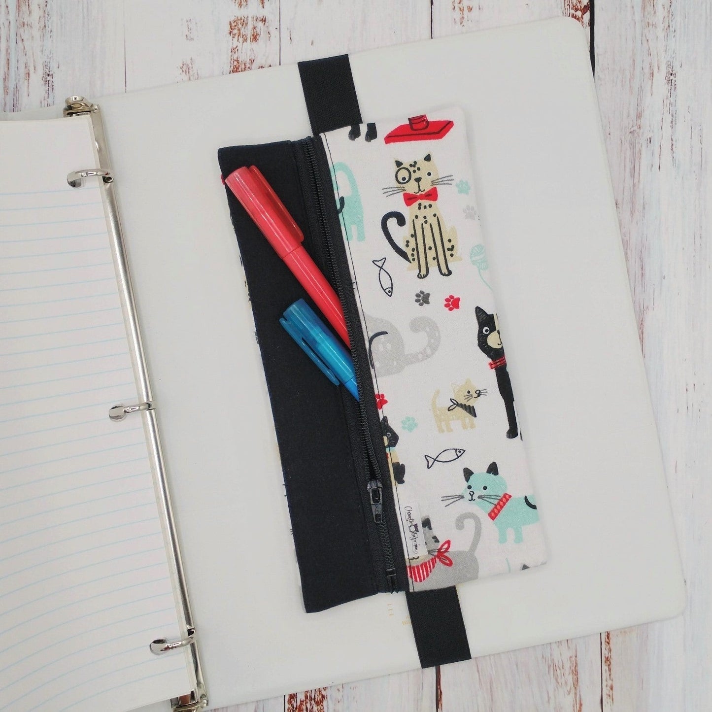 Étuis à crayons à élastique marque-page - Signet - Pour agenda, livres, etc. - Chats